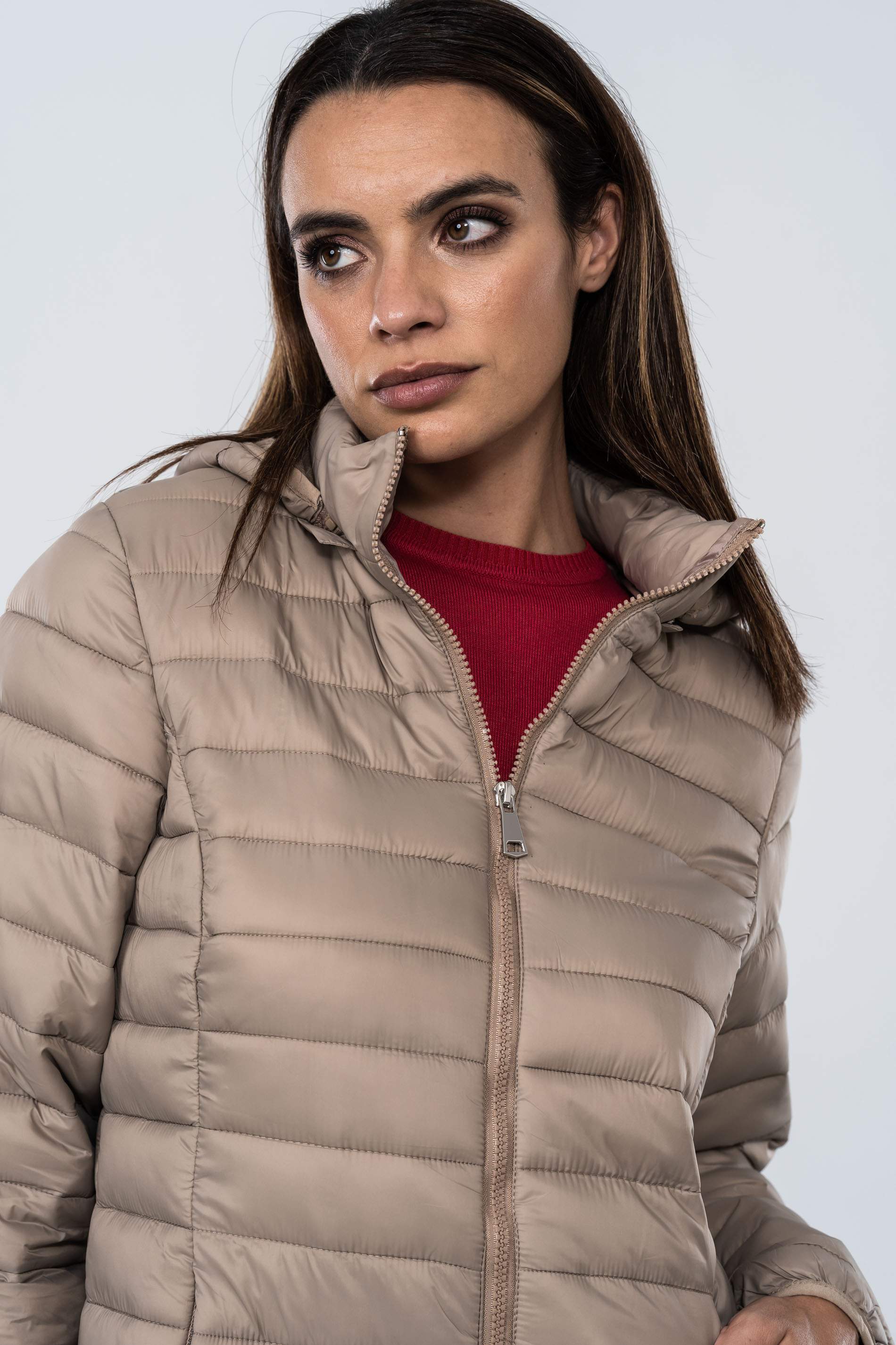 PARKA BOLSILLOS OCULTOS TAUPE