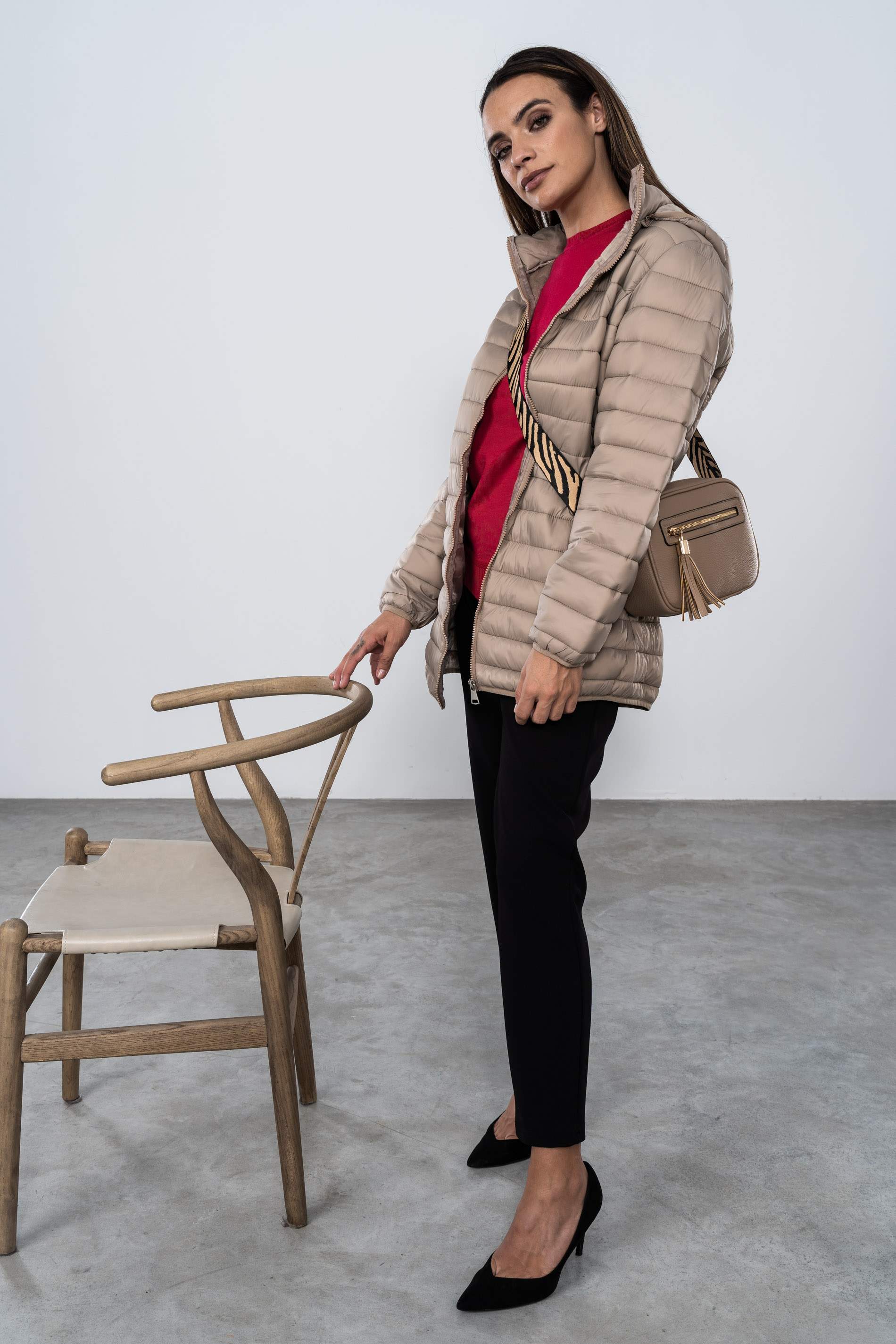 PARKA BOLSILLOS OCULTOS TAUPE