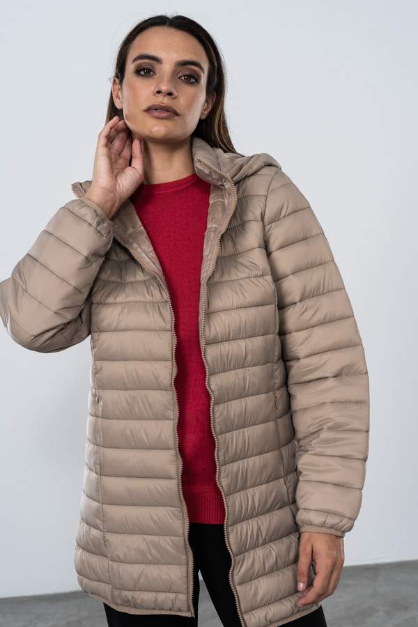 PARKA BOLSILLOS OCULTOS TAUPE