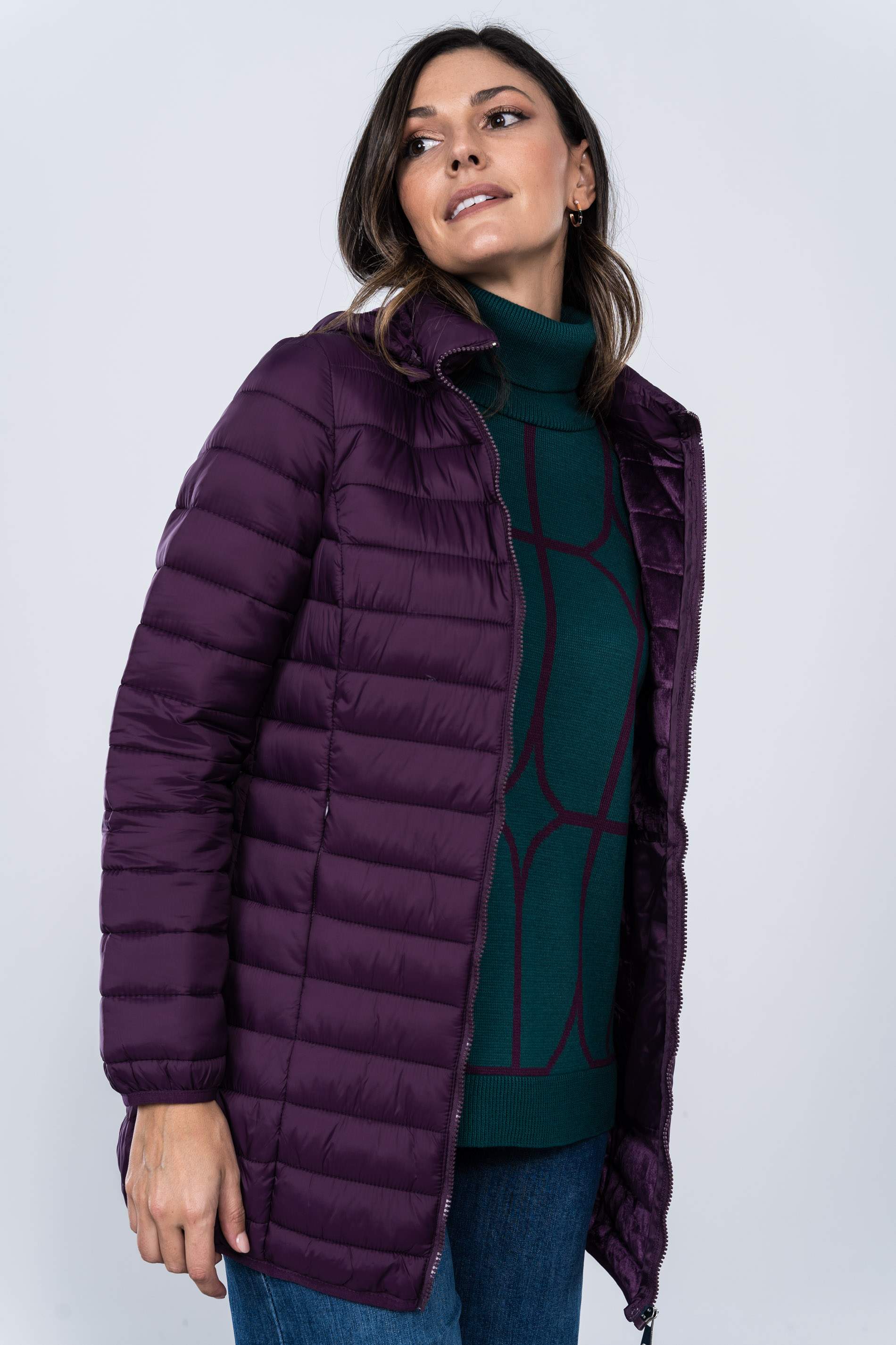 PARKA BOLSILLOS OCULTOS PURPURA
