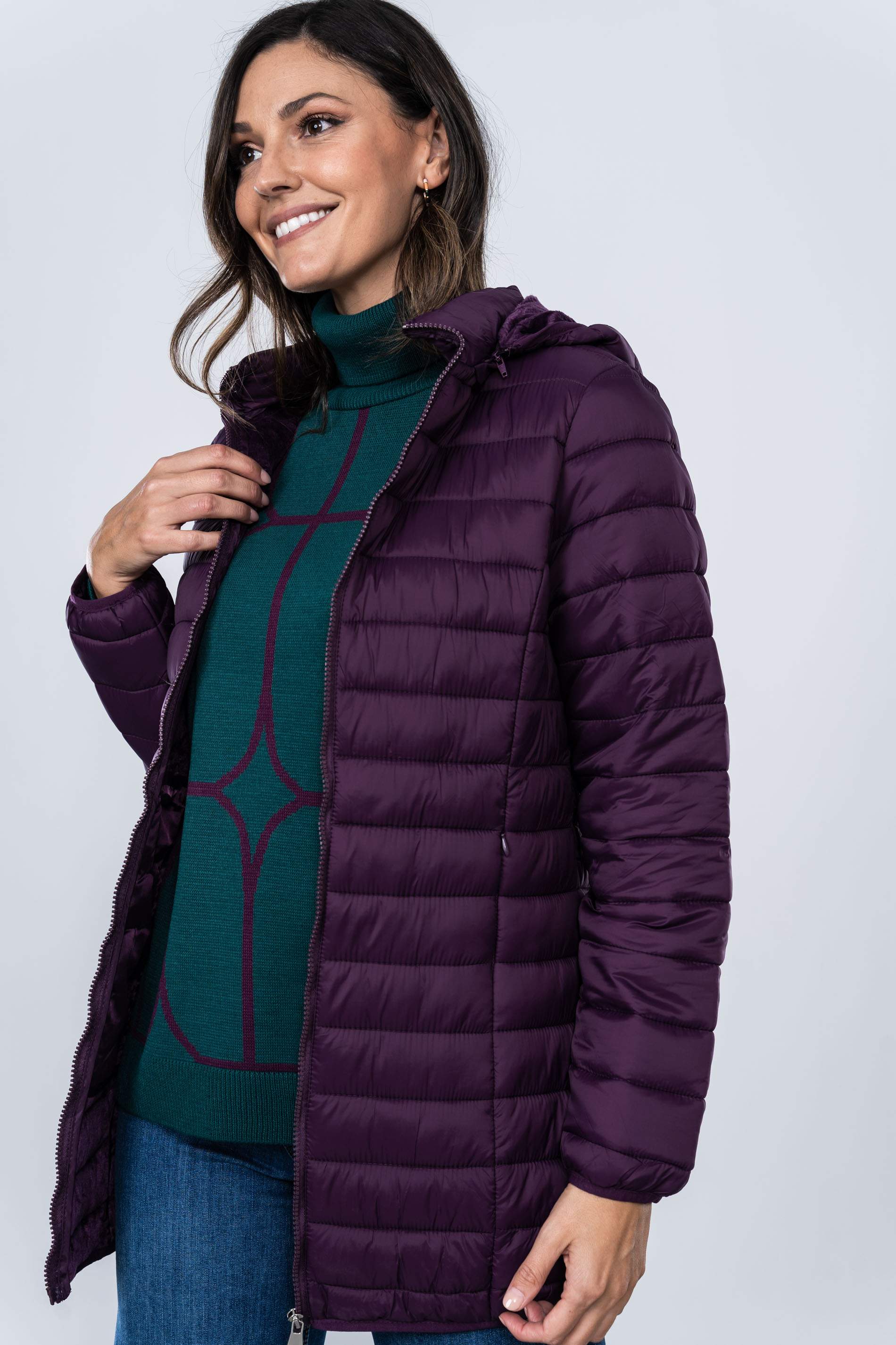 PARKA BOLSILLOS OCULTOS PURPURA
