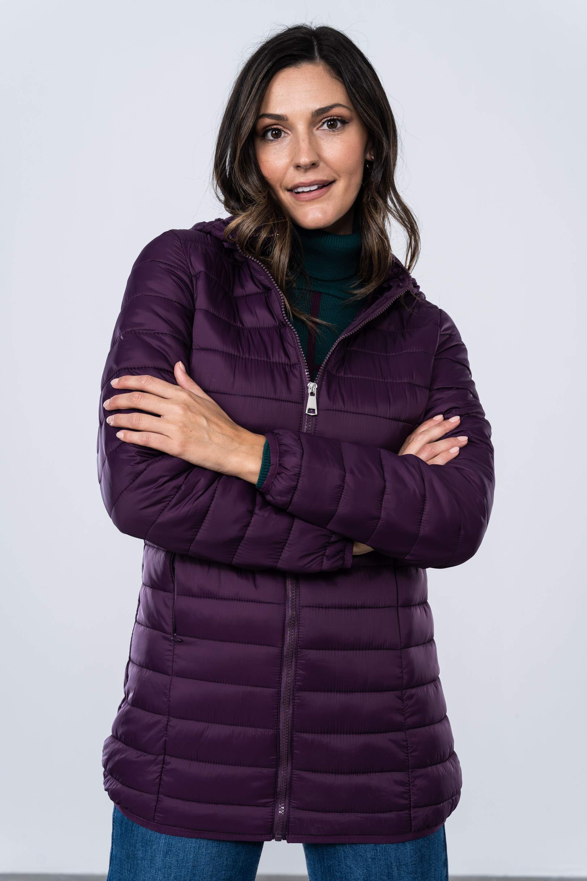 PARKA BOLSILLOS OCULTOS PURPURA