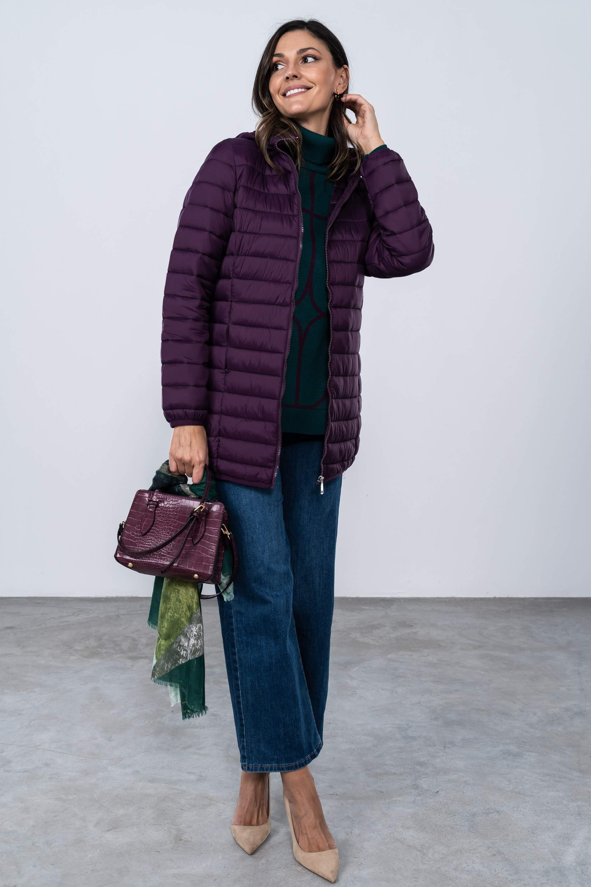 PARKA BOLSILLOS OCULTOS PURPURA