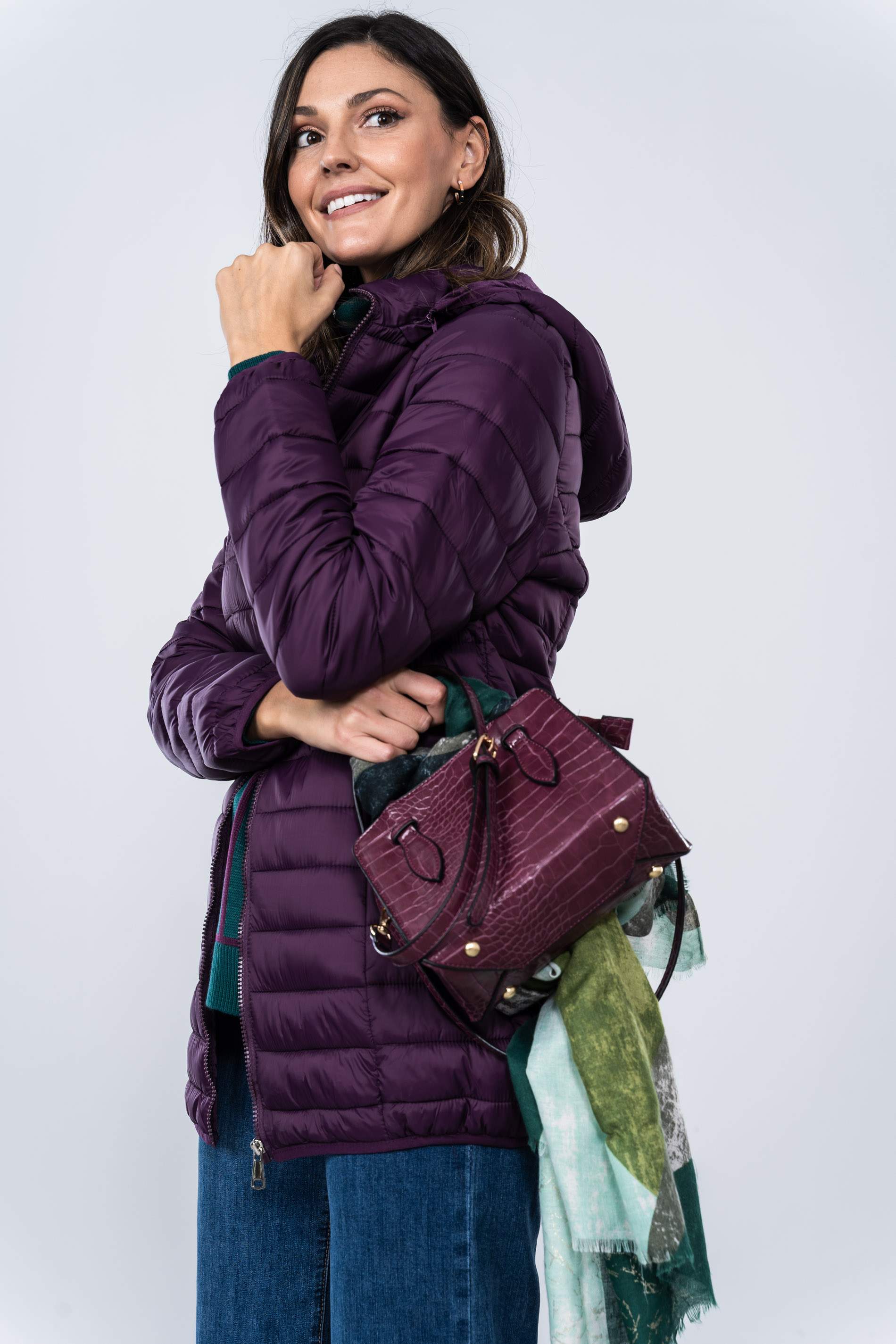 PARKA BOLSILLOS OCULTOS PURPURA
