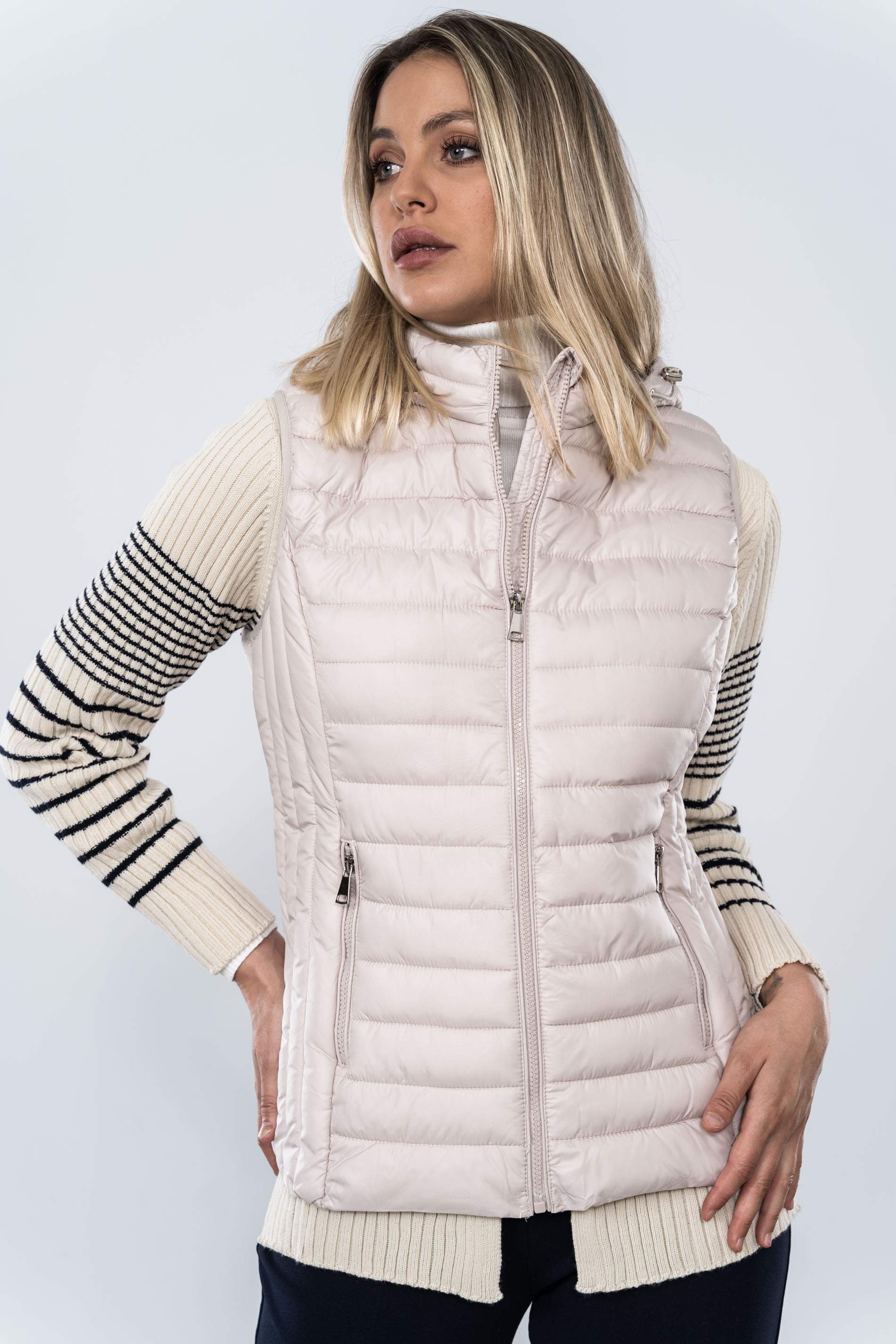 CHALECO COSTADILLO BEIGE