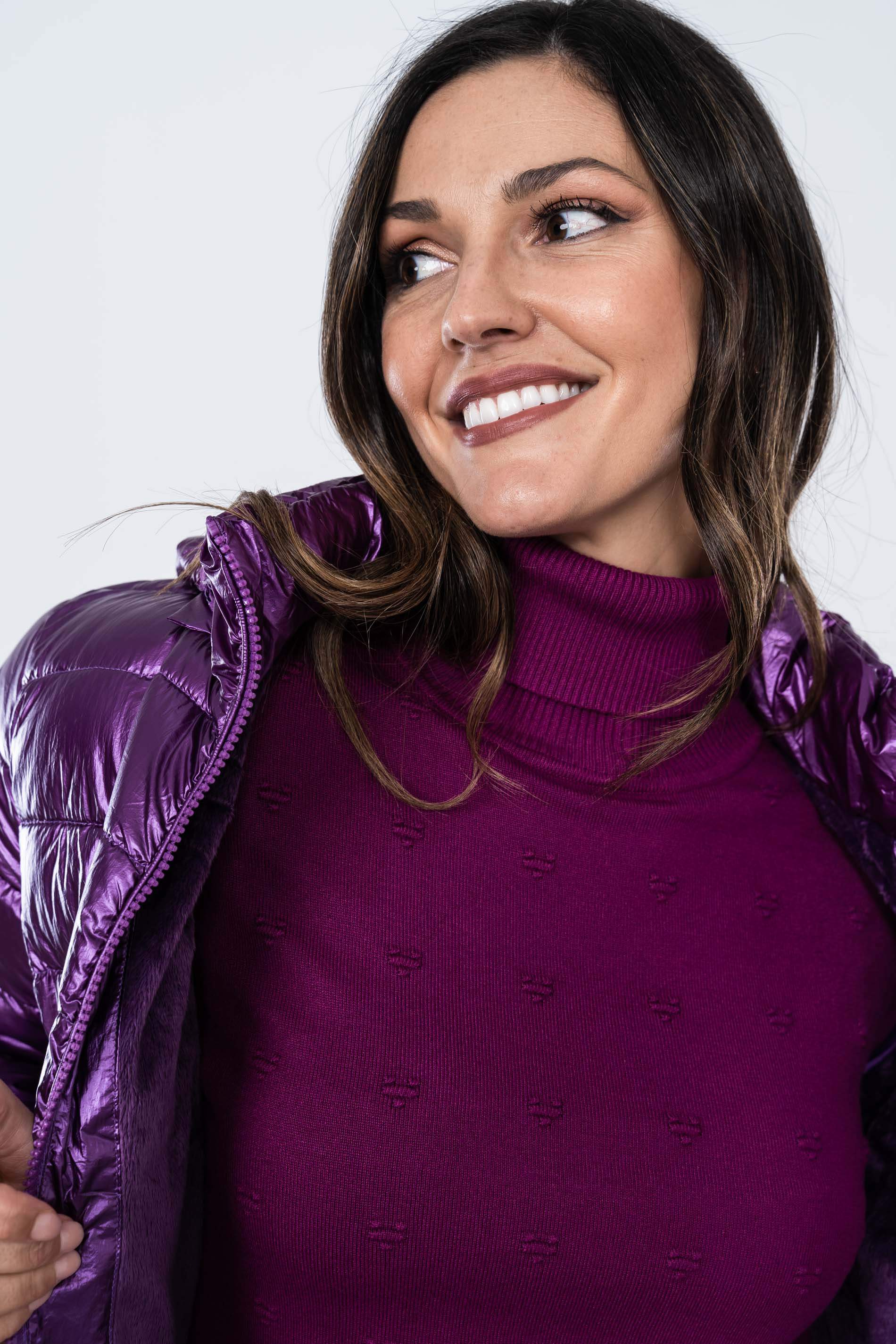 PARKA COSTADILLO SATINADA PURPURA