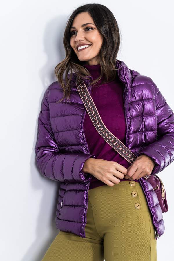 PARKA COSTADILLO SATINADA PURPURA
