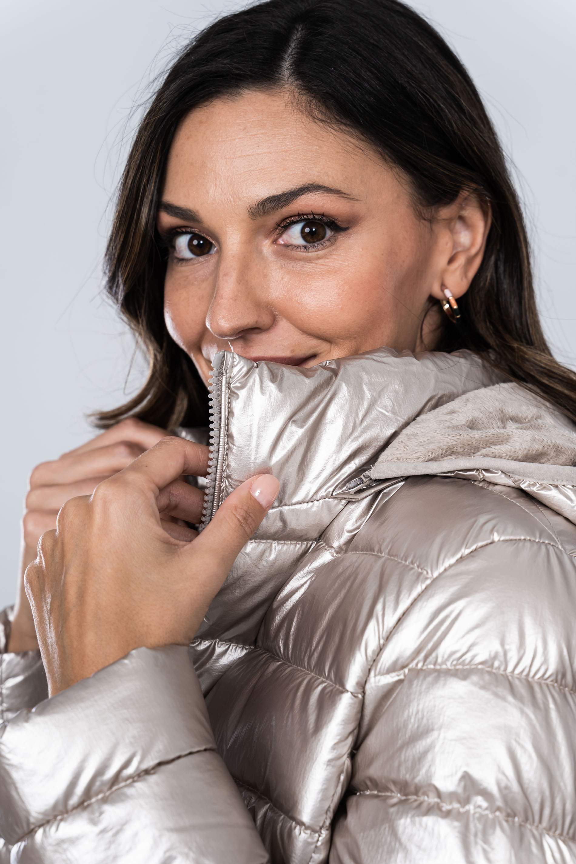 PARKA COSTADILLO SATINADA CHAMPAN