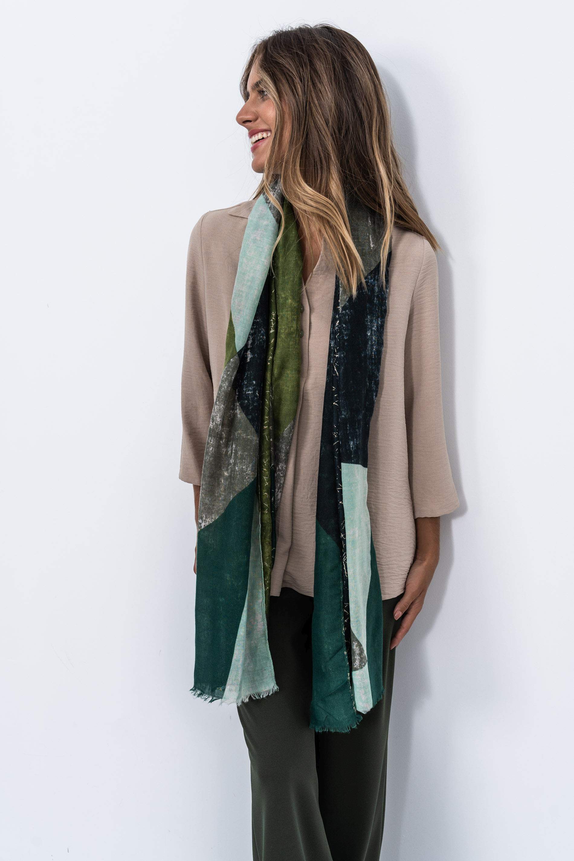 FOULARD BLOQUES DETALLES ORO
