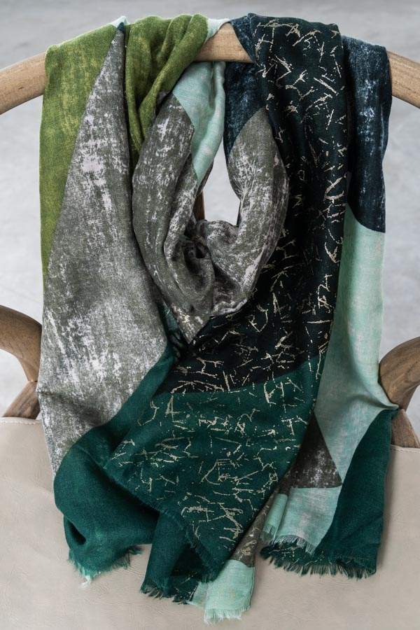 FOULARD BLOQUES DETALLES ORO
