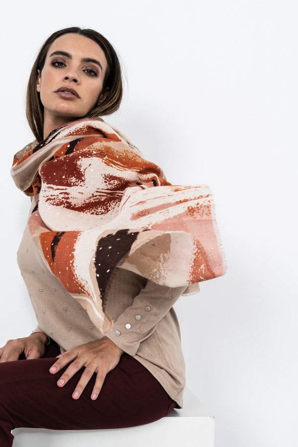 FOULARD MANCHAS TOPOS ORO CALDERA