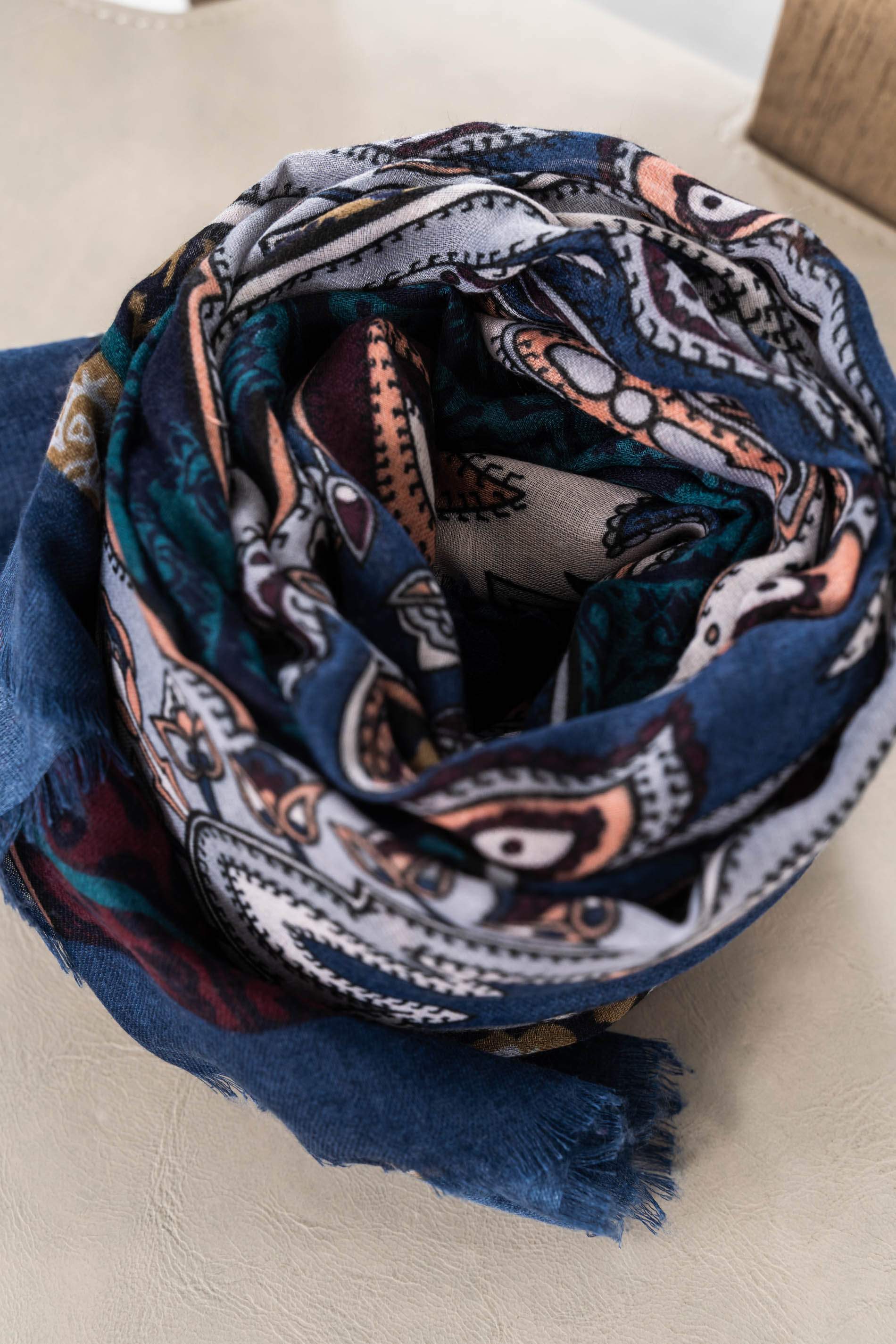 FOULARD CACHEMIRE AZUL