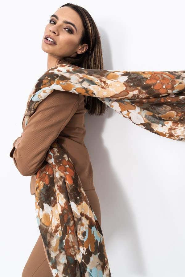 FOULARD MANCHAS COMBINADAS CAMEL