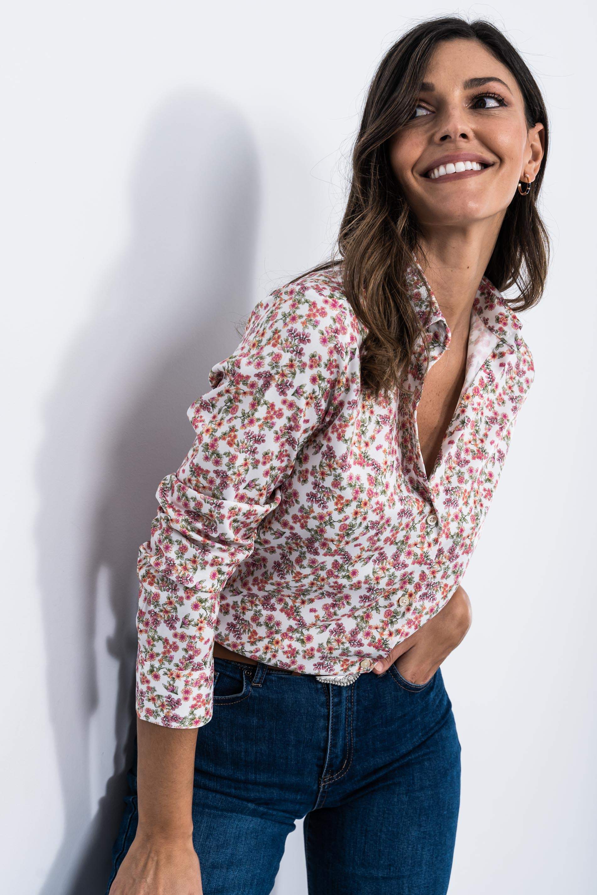 CAMISA FLORAL ROSA