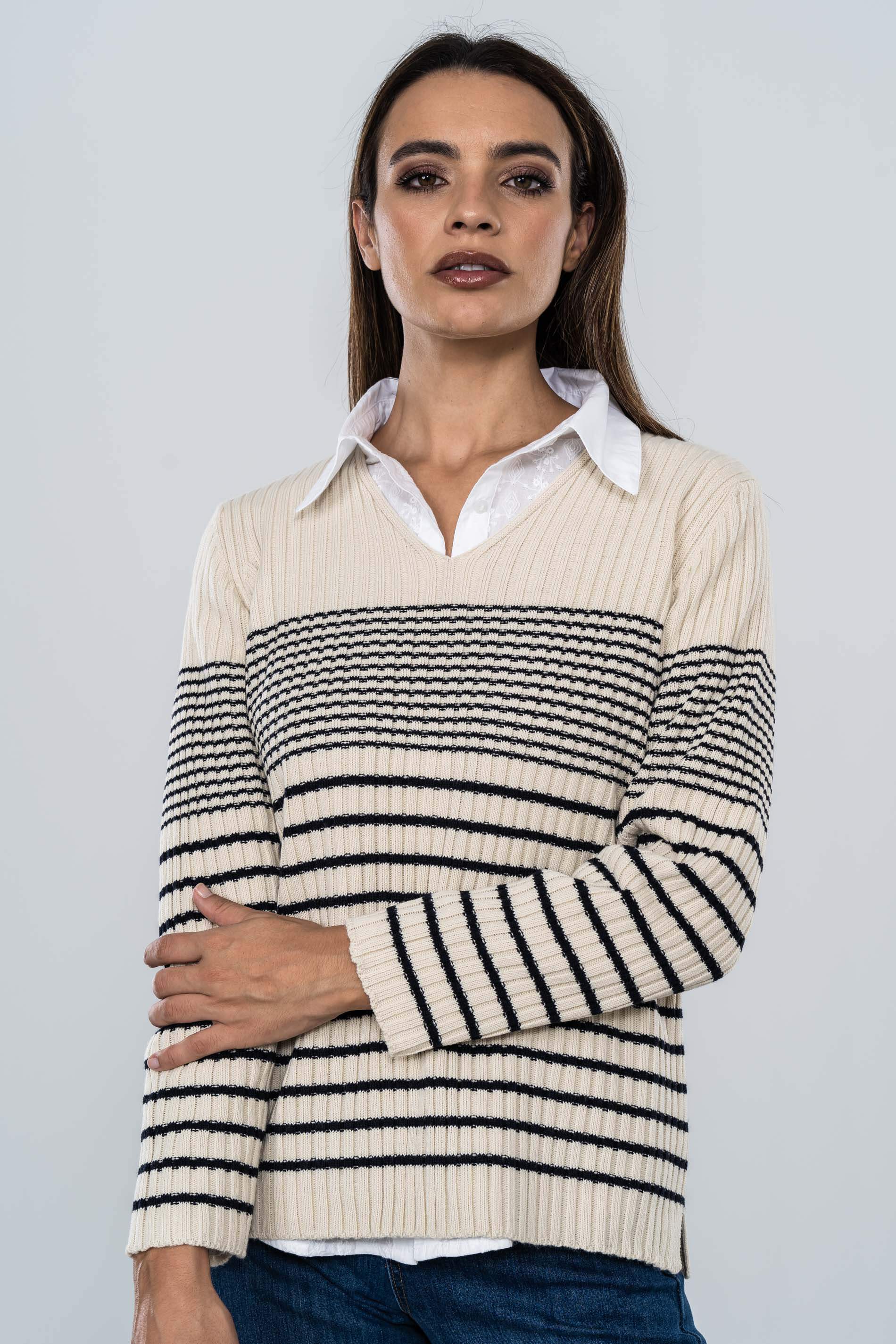 JERSEY CANALE RAYAS C PICO BEIGE