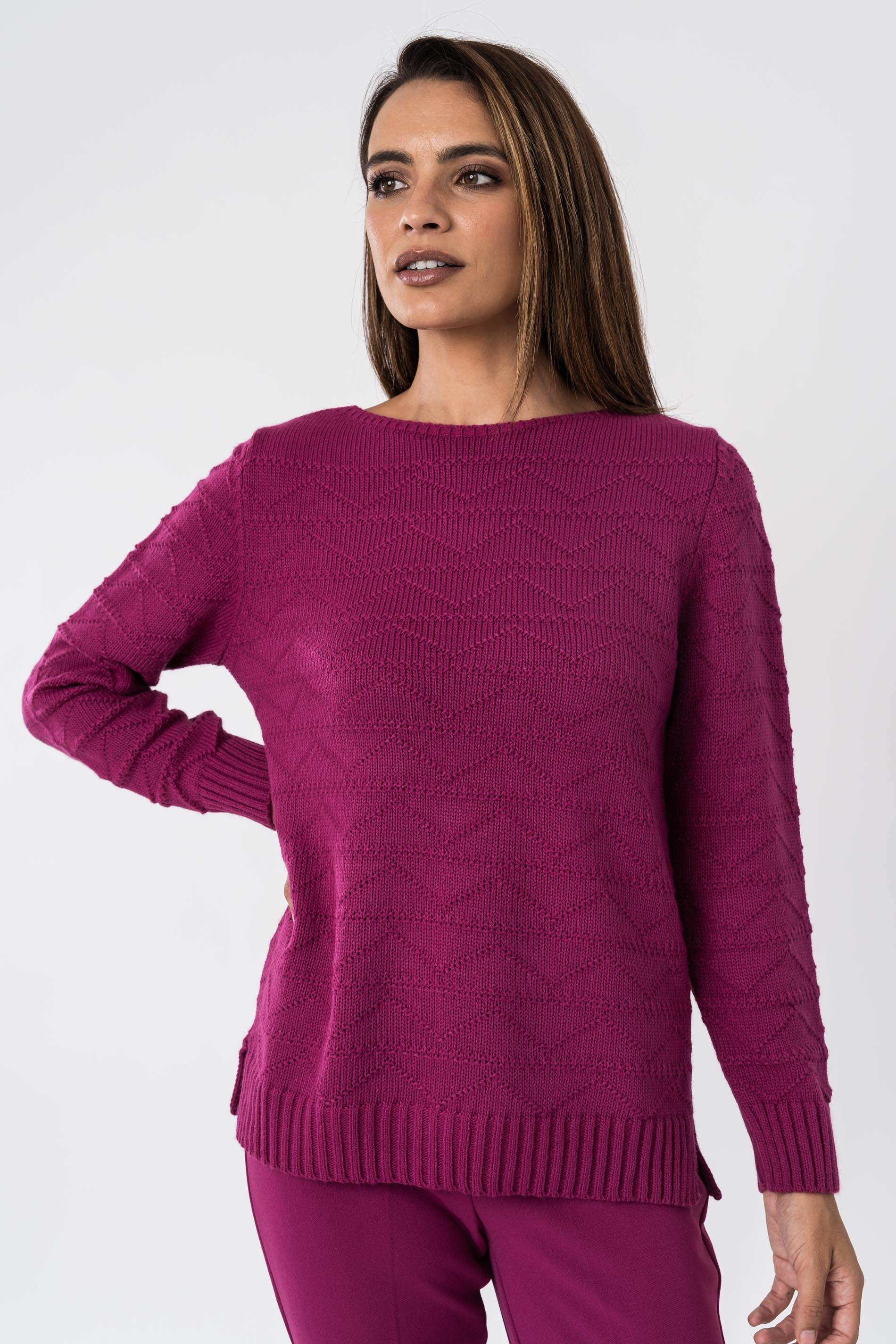 JERSEY DISEÑO ZIG-ZAG VIOLETA