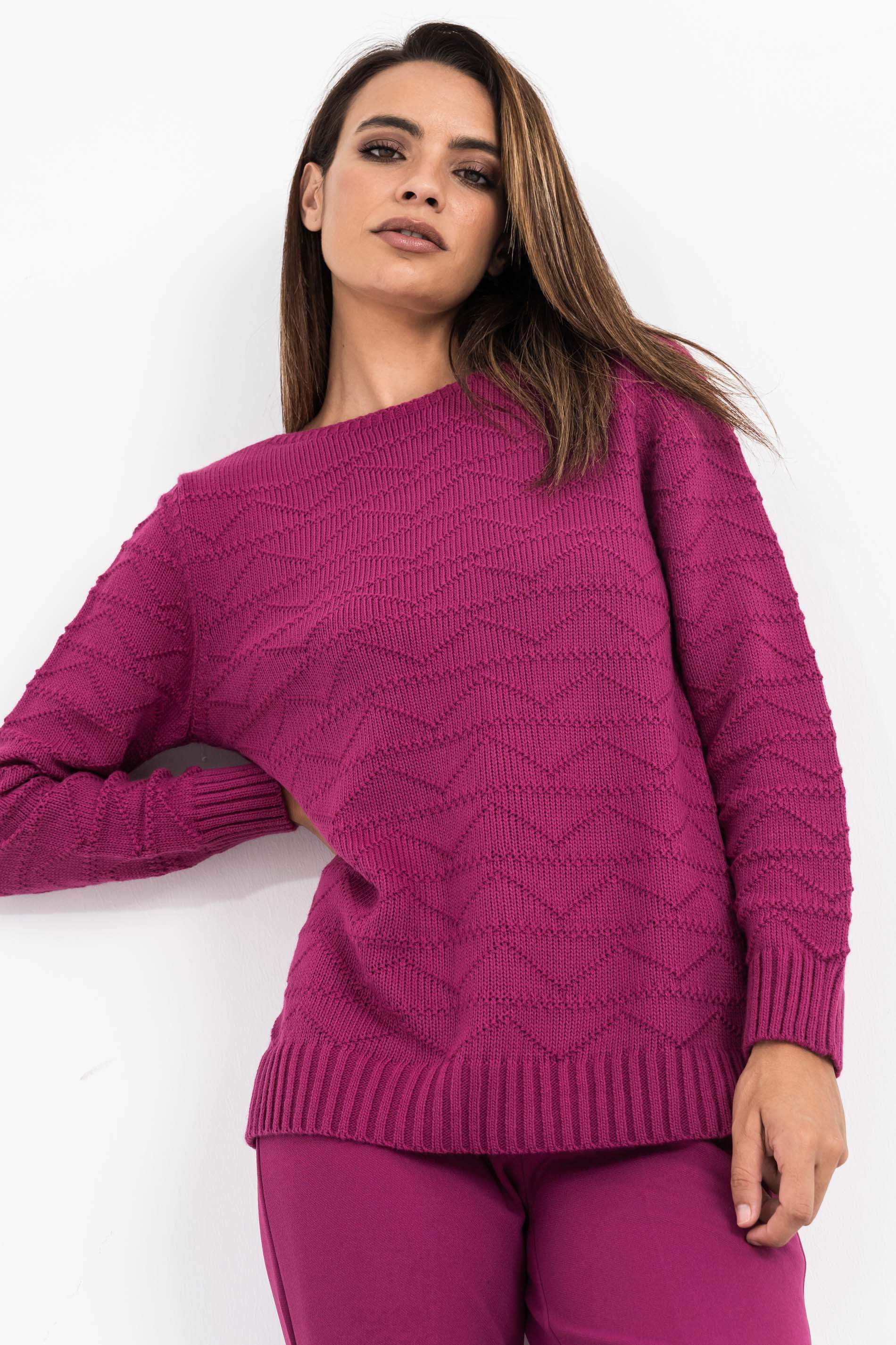 JERSEY DISEÑO ZIG-ZAG VIOLETA