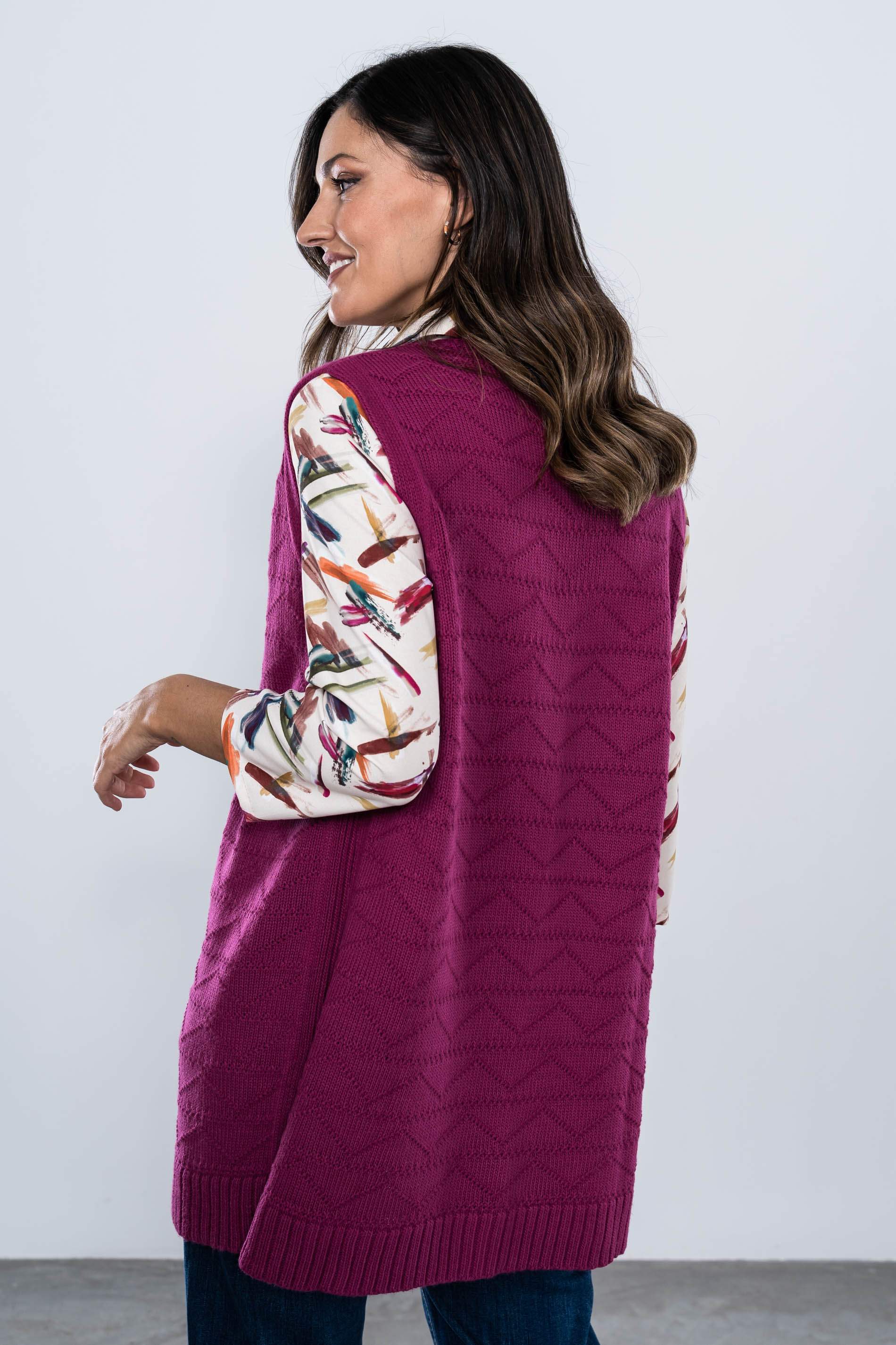 CHALECO DISEÑO ZIG ZAG VIOLETA