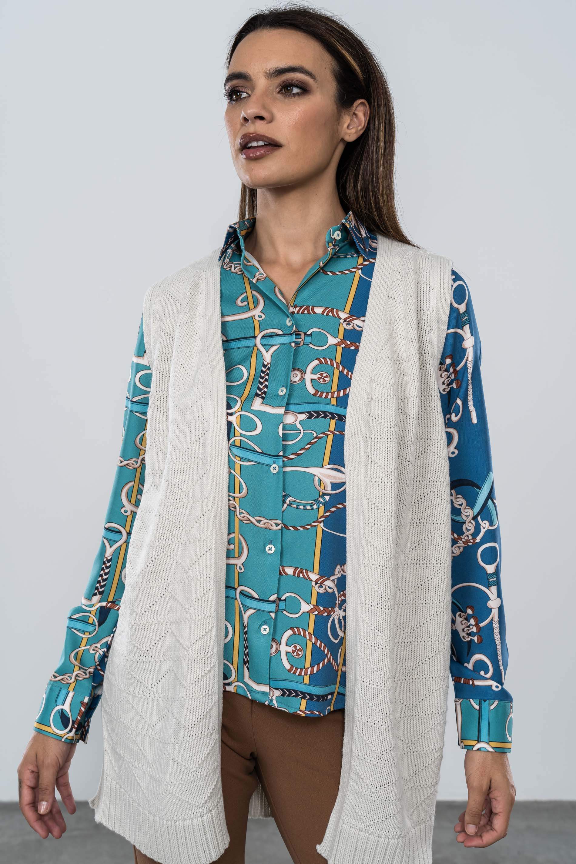 CHALECO DISEÑO ZIG ZAG HIELO