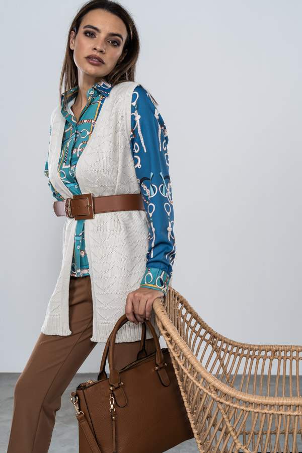 CHALECO DISEÑO ZIG ZAG HIELO