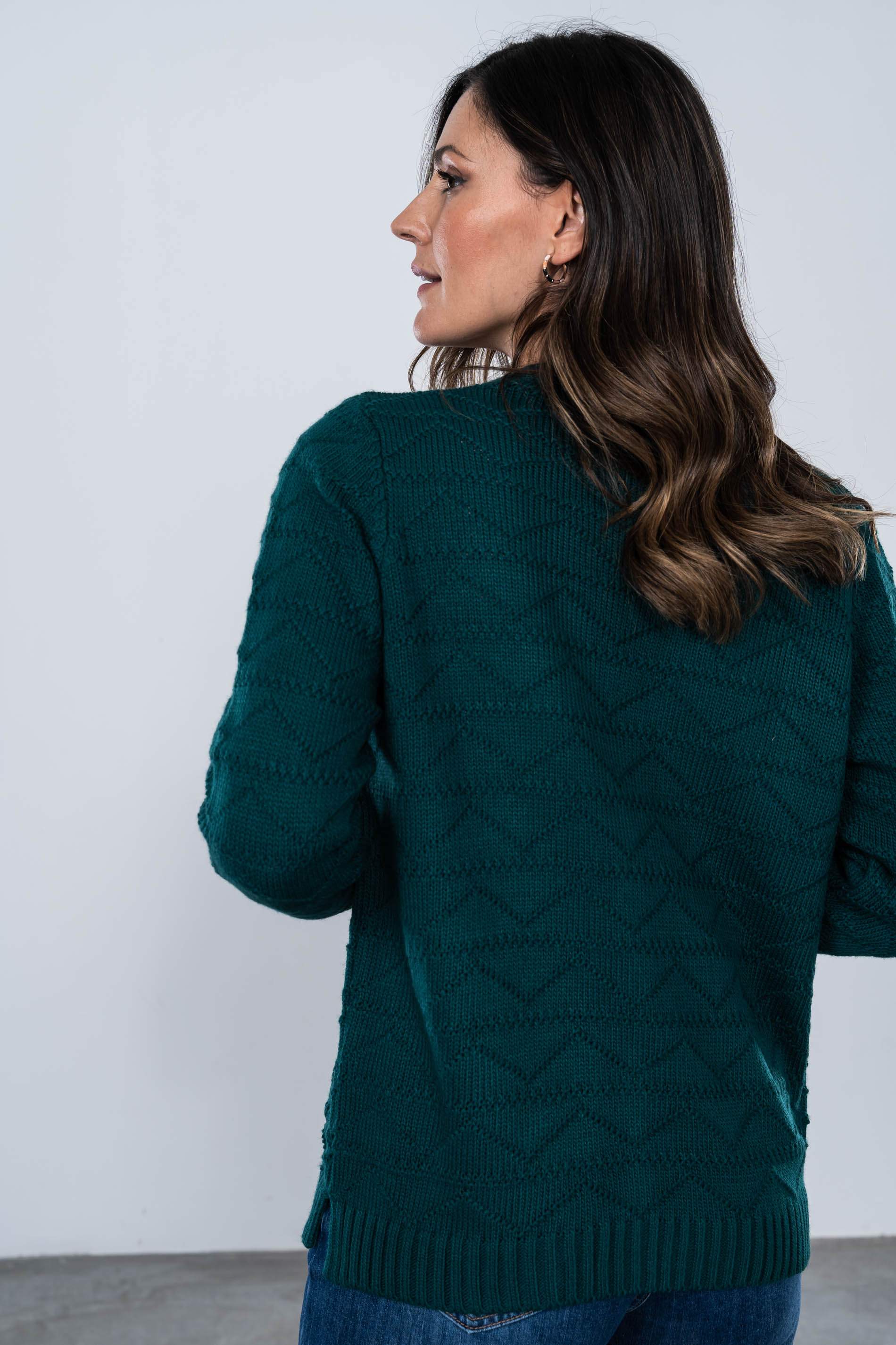CHAQUETA DISEÑO ZIG ZAG VERDE