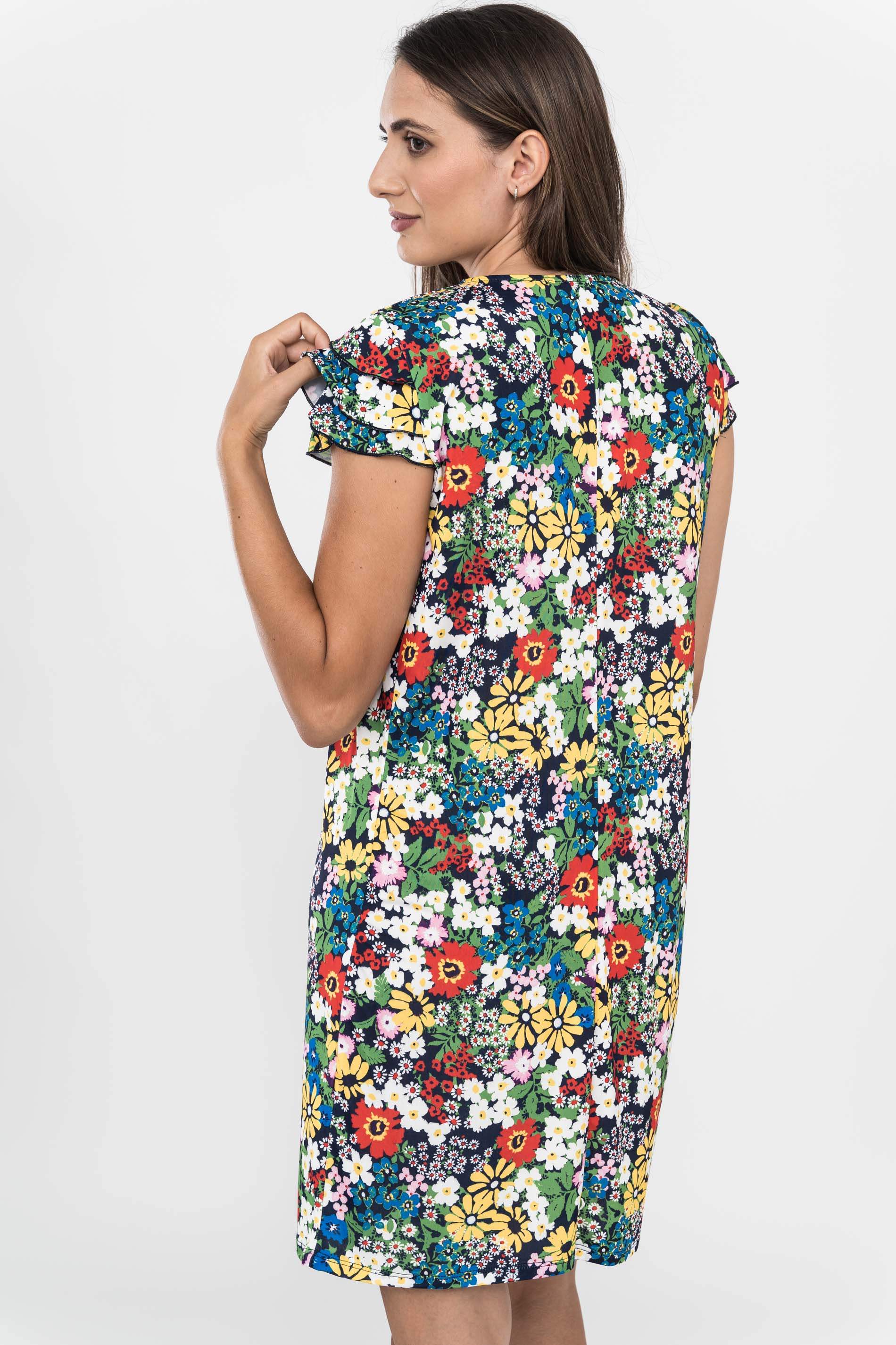 VESTIDO MANGA VOLANTITOS FLORAL