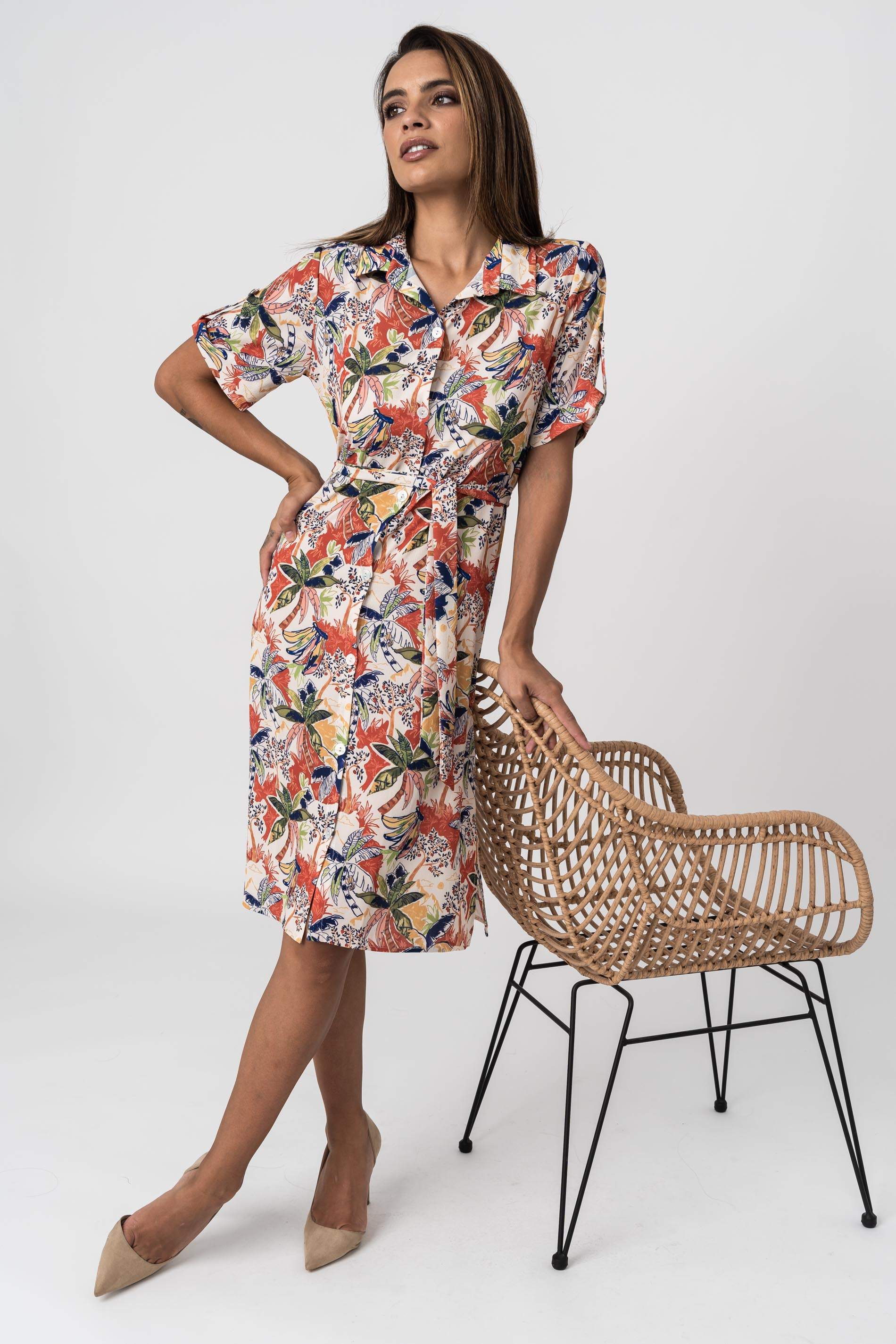 VESTIDO CAMISERO PALMERAS
