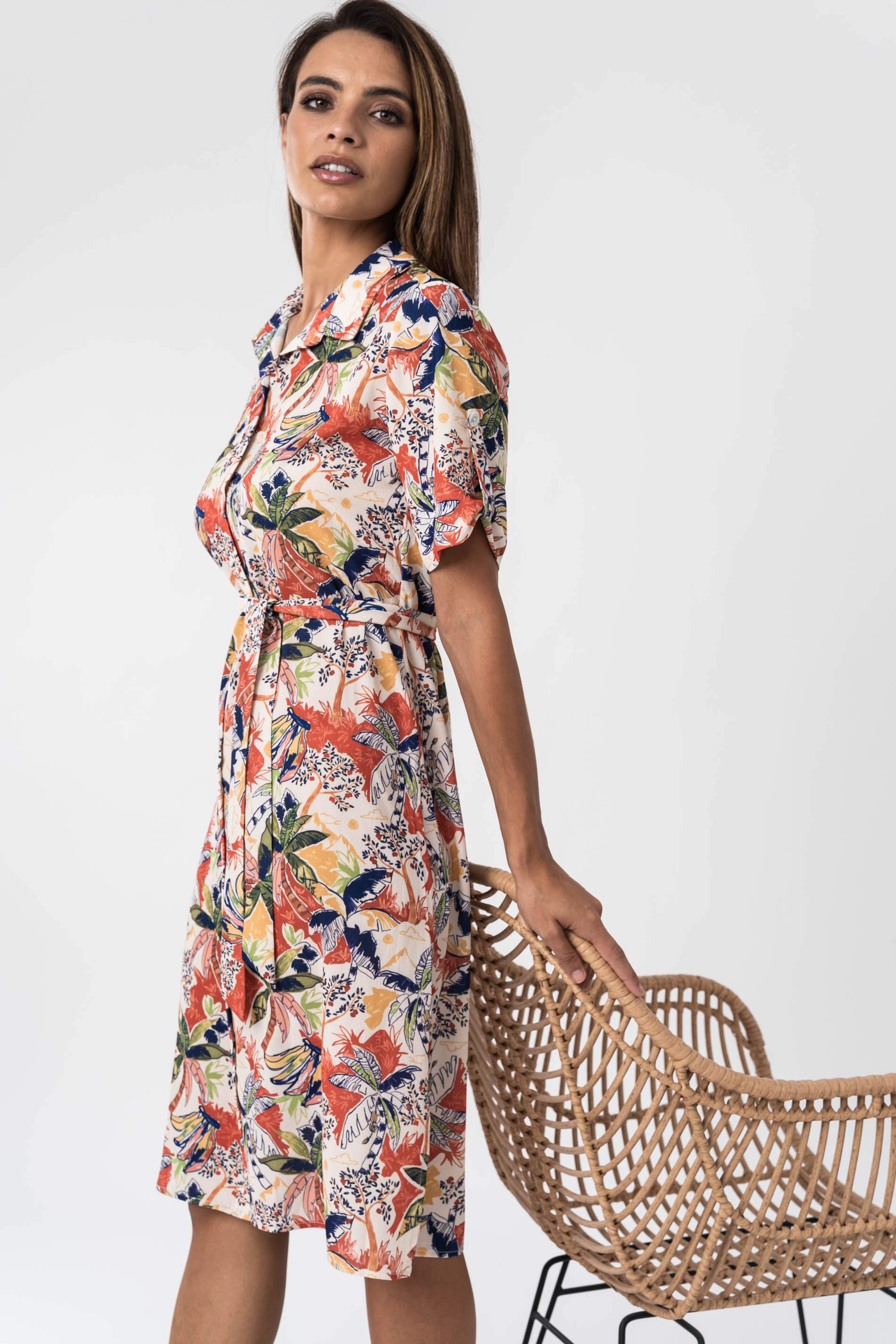 VESTIDO CAMISERO PALMERAS
