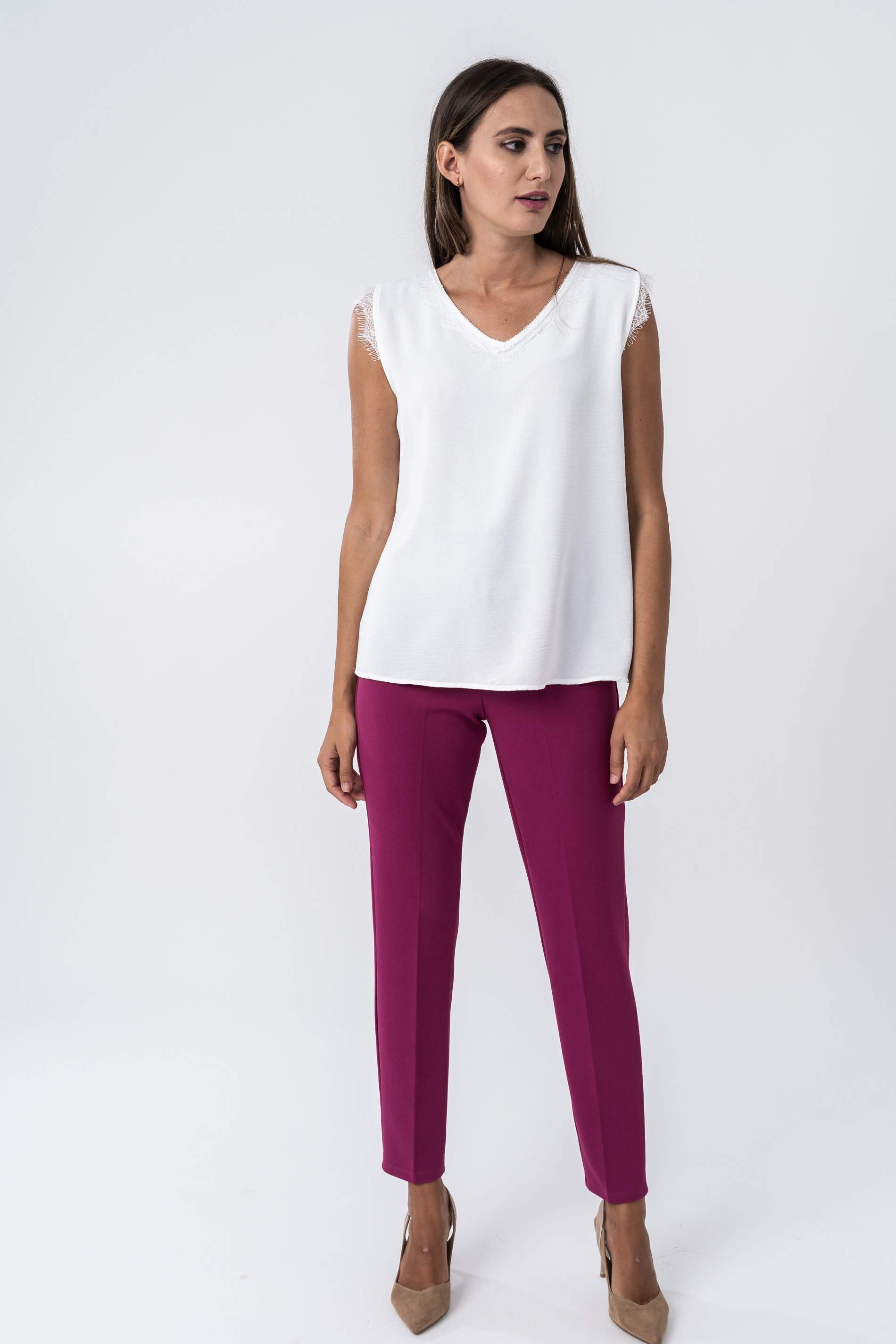 BLUSA COMBINADA ENCAJE BLANCO