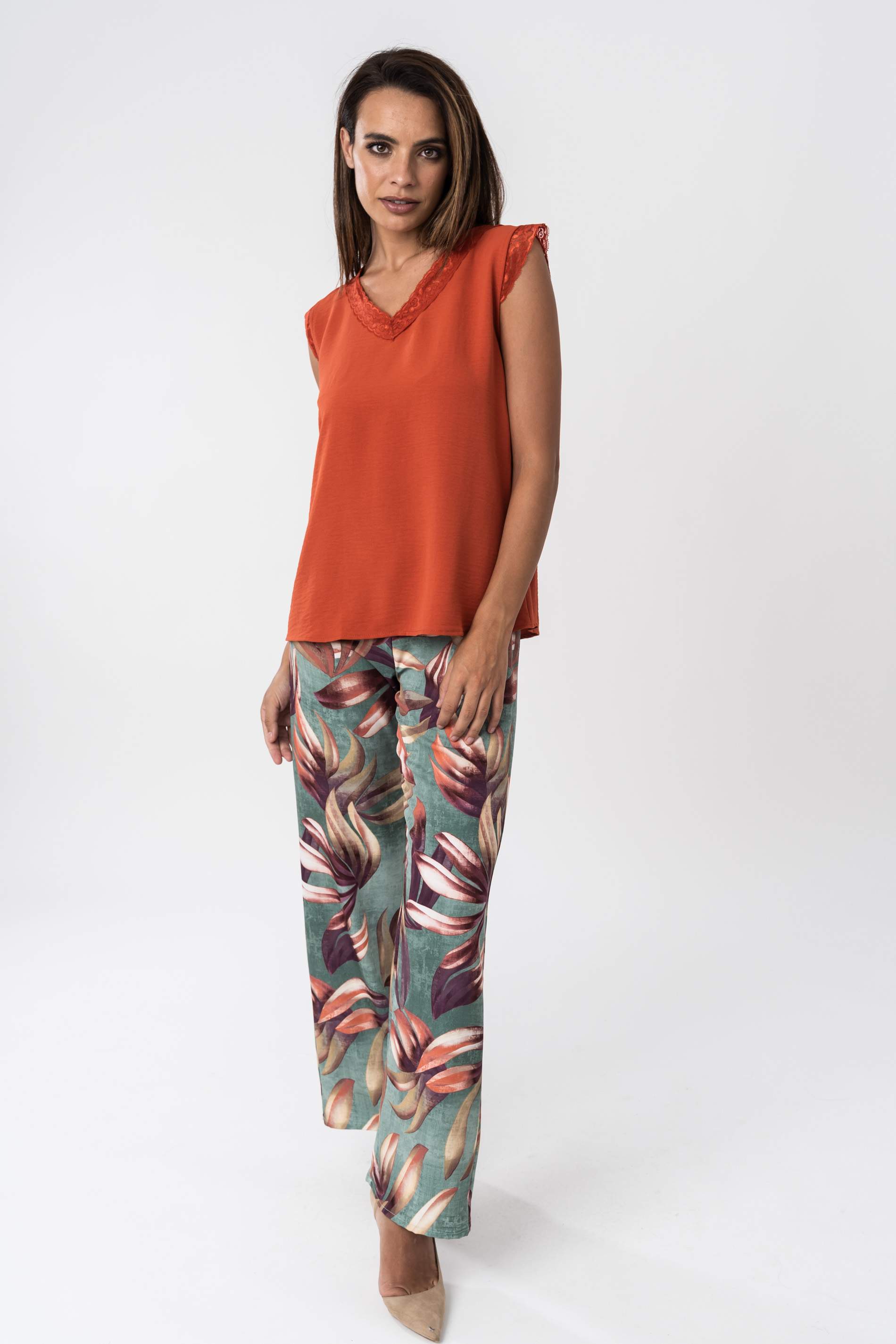 BLUSA COMBINADA ENCAJE CALDERA