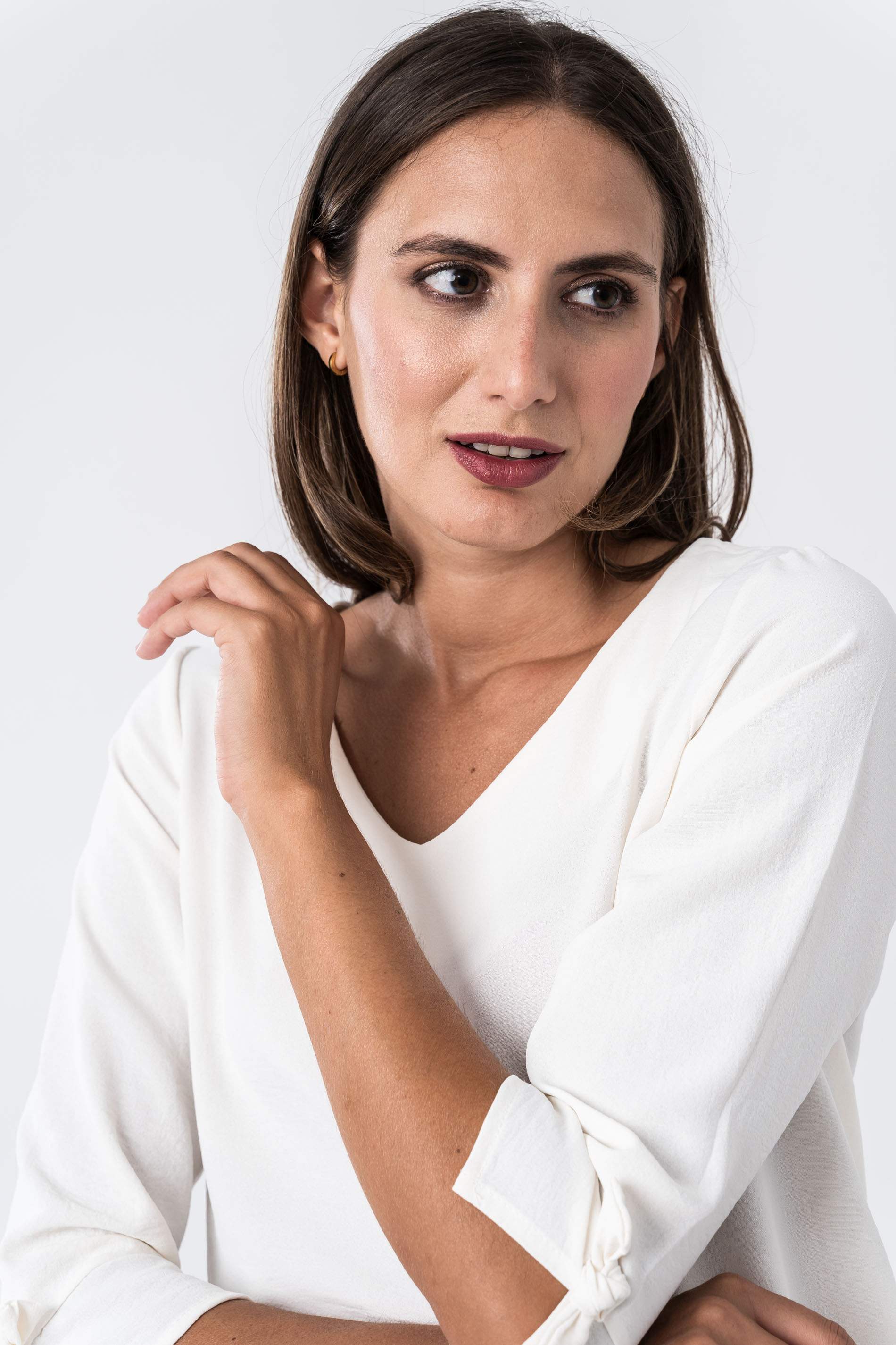 BLUSA LACITOS MANGA FRANCESA CRUDO