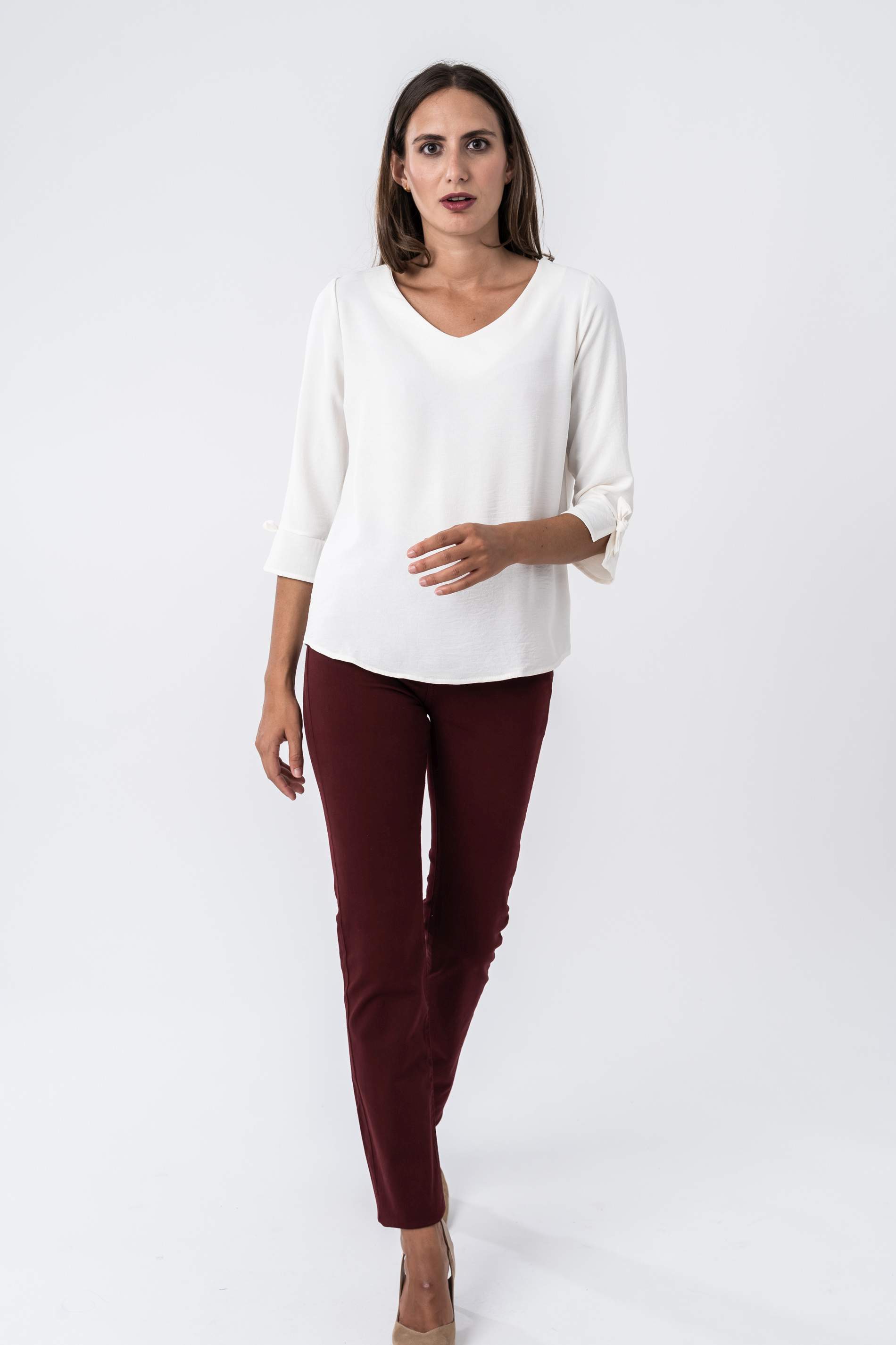 BLUSA LACITOS MANGA FRANCESA CRUDO