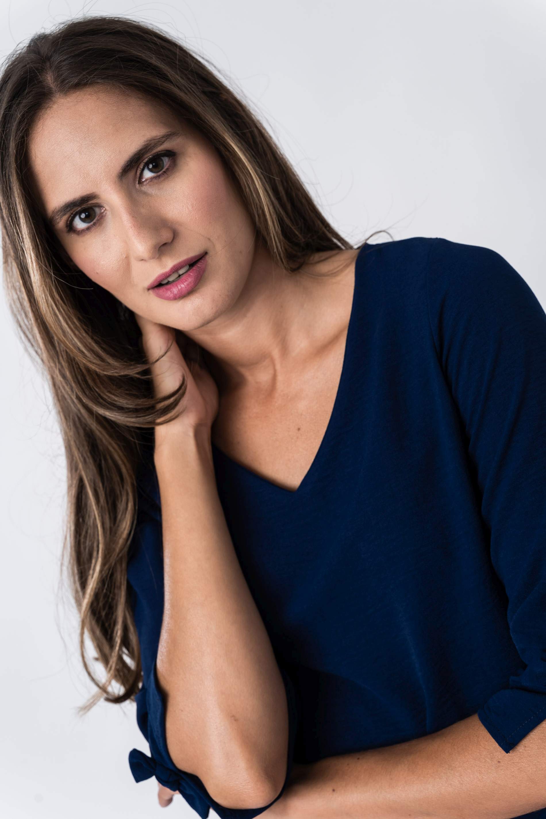 BLUSA LACITOS MANGA FRANCESA MARINO