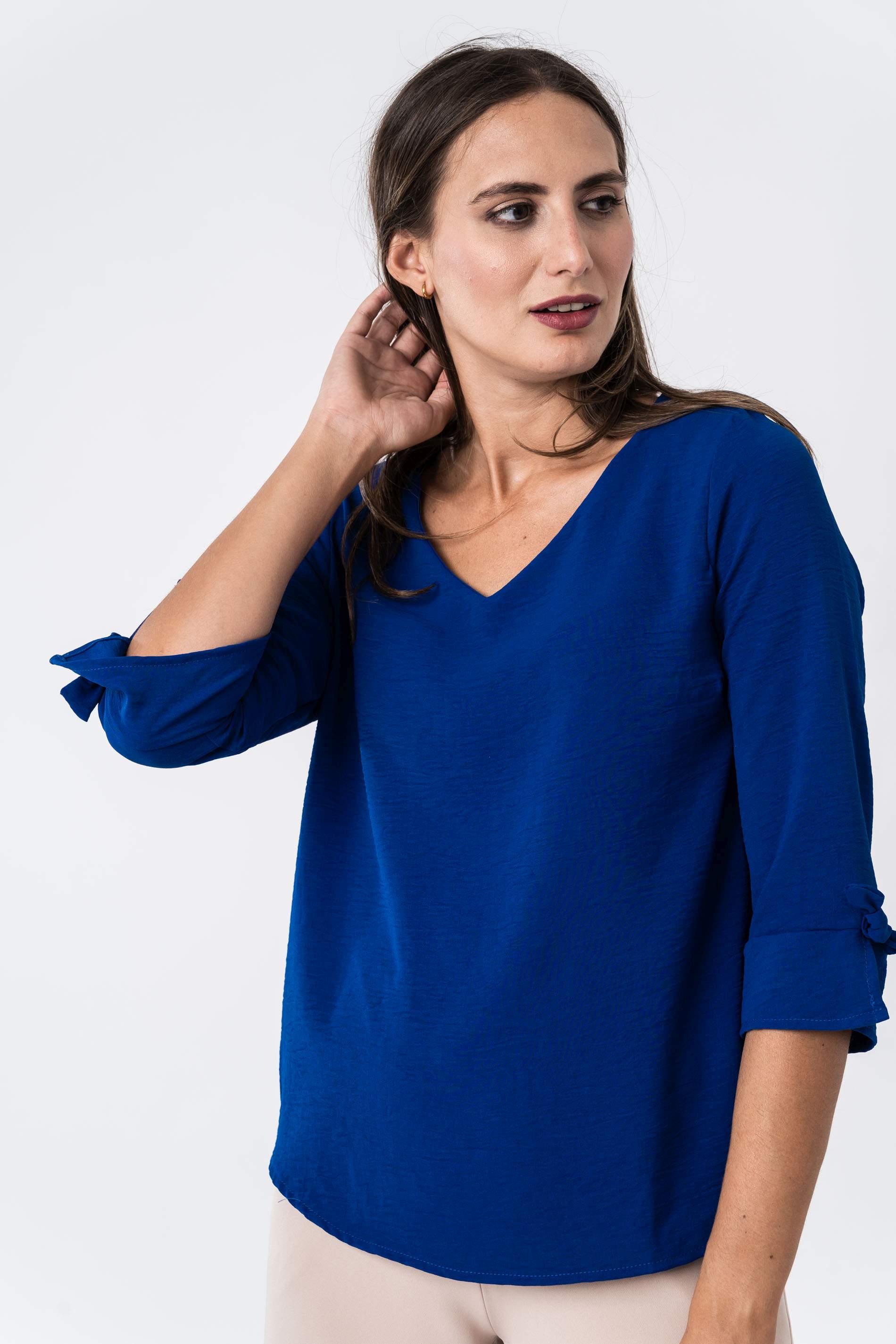 BLUSA LACITOS MANGA FRANCESA TINTA