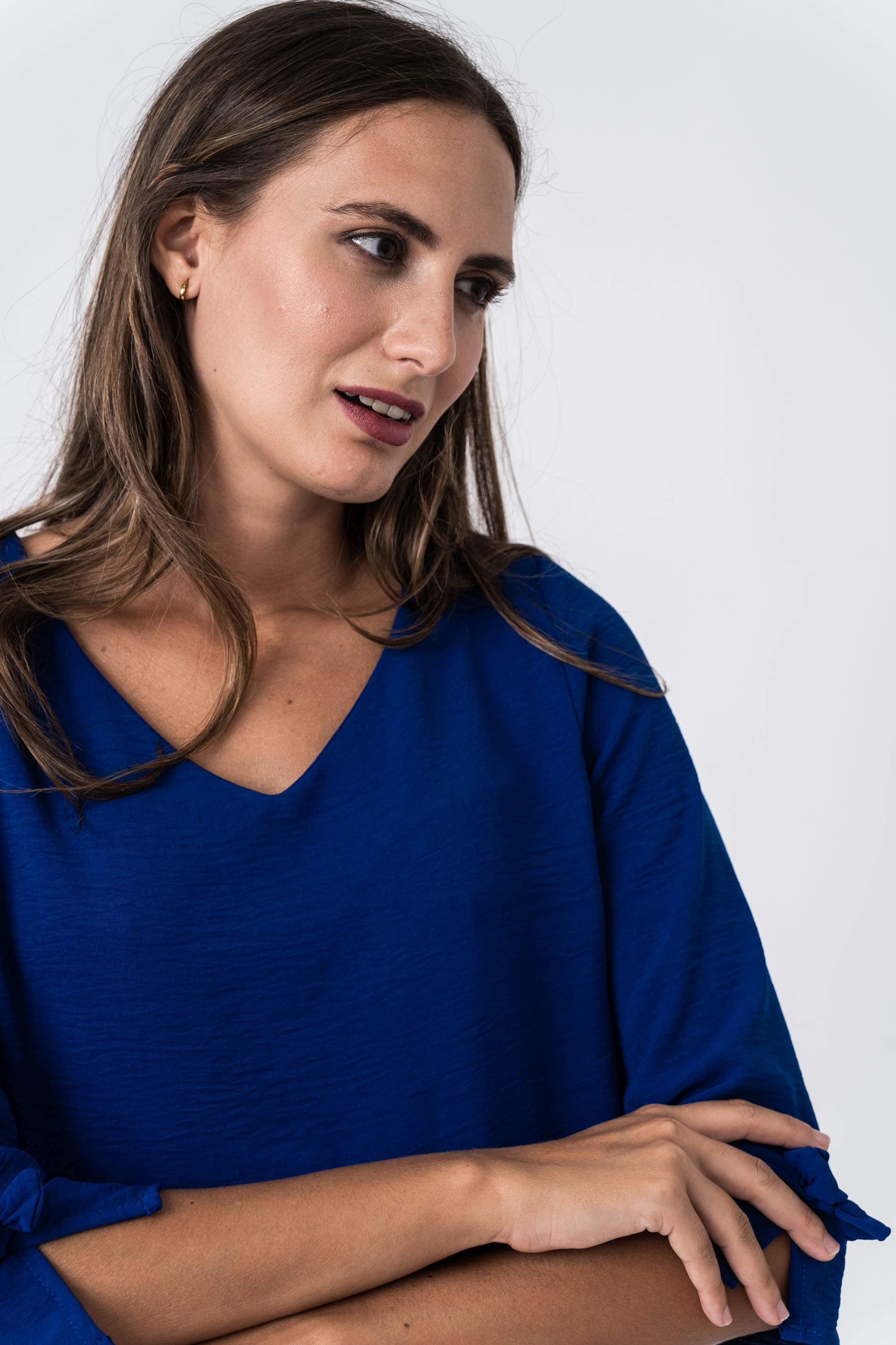 BLUSA LACITOS MANGA FRANCESA TINTA