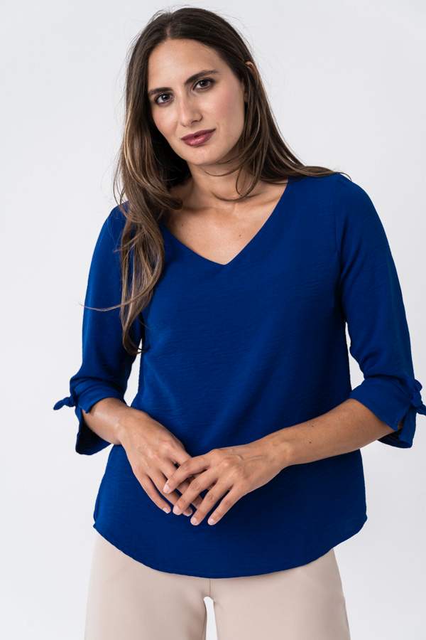 BLUSA LACITOS MANGA FRANCESA TINTA