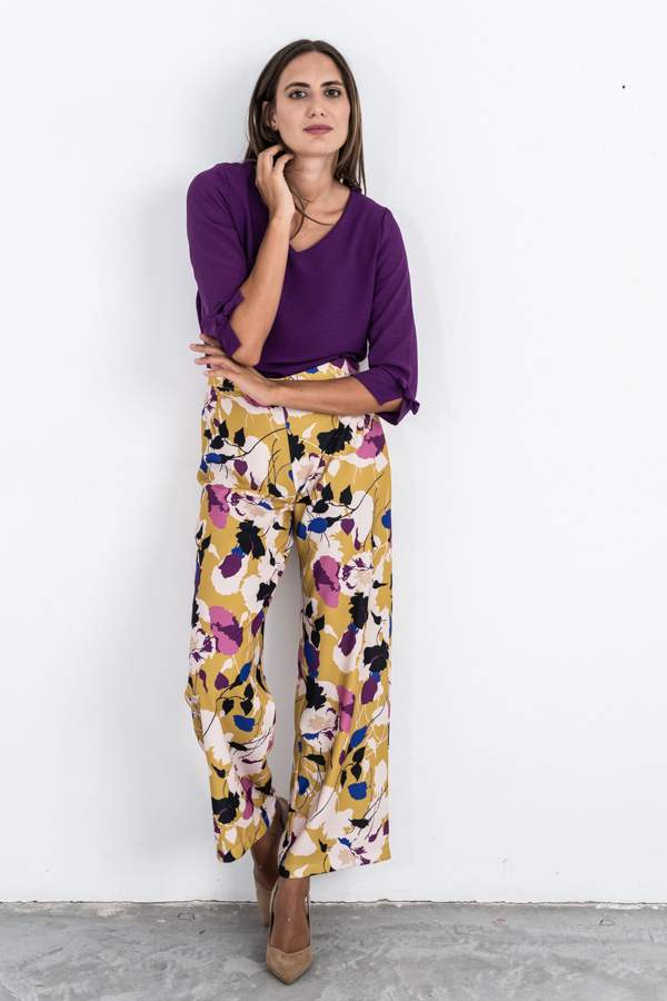 BLUSA LACITOS MANGA FRANCESA MORADO