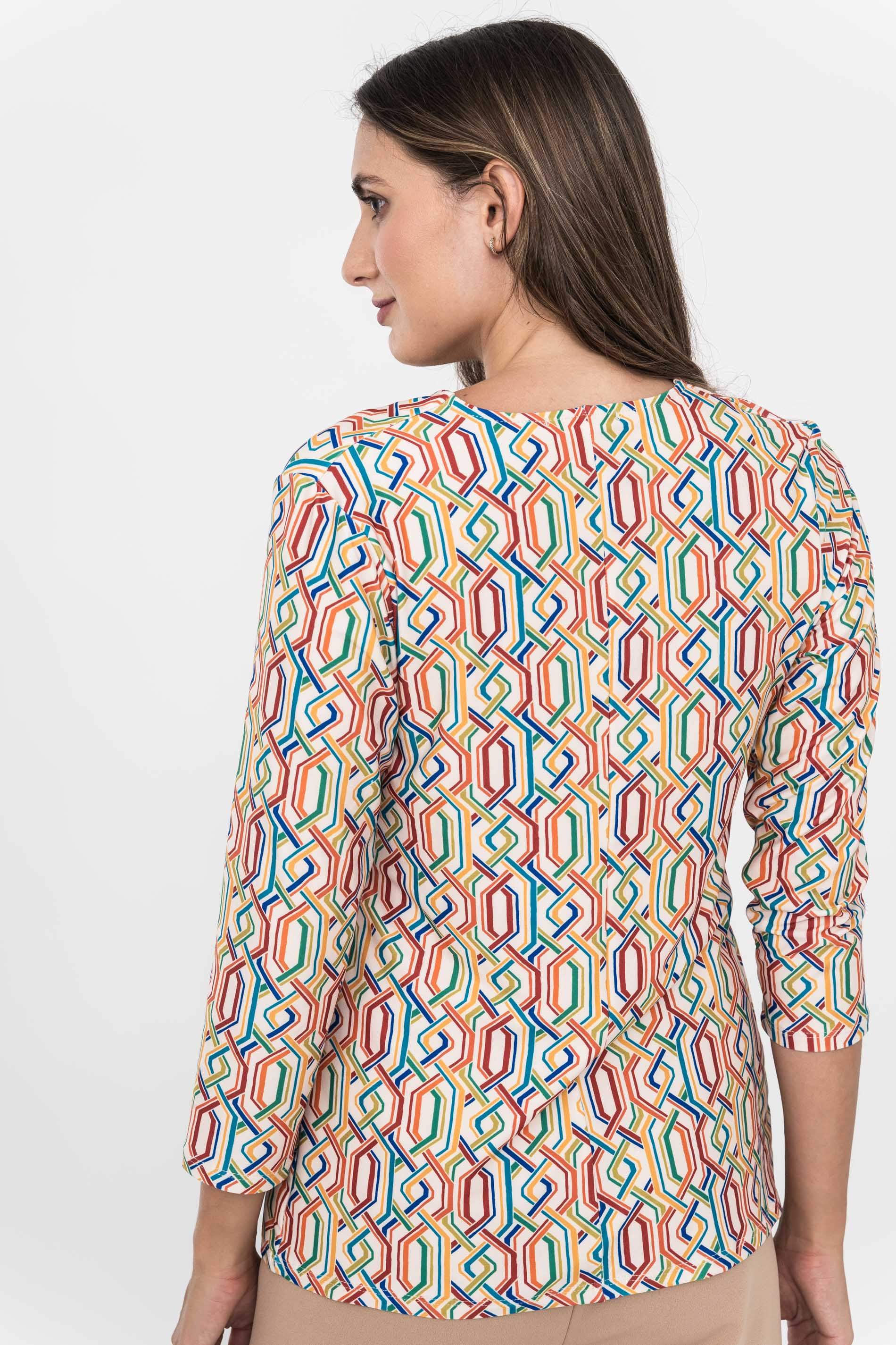 CAMISETA ENREJADO COLOR