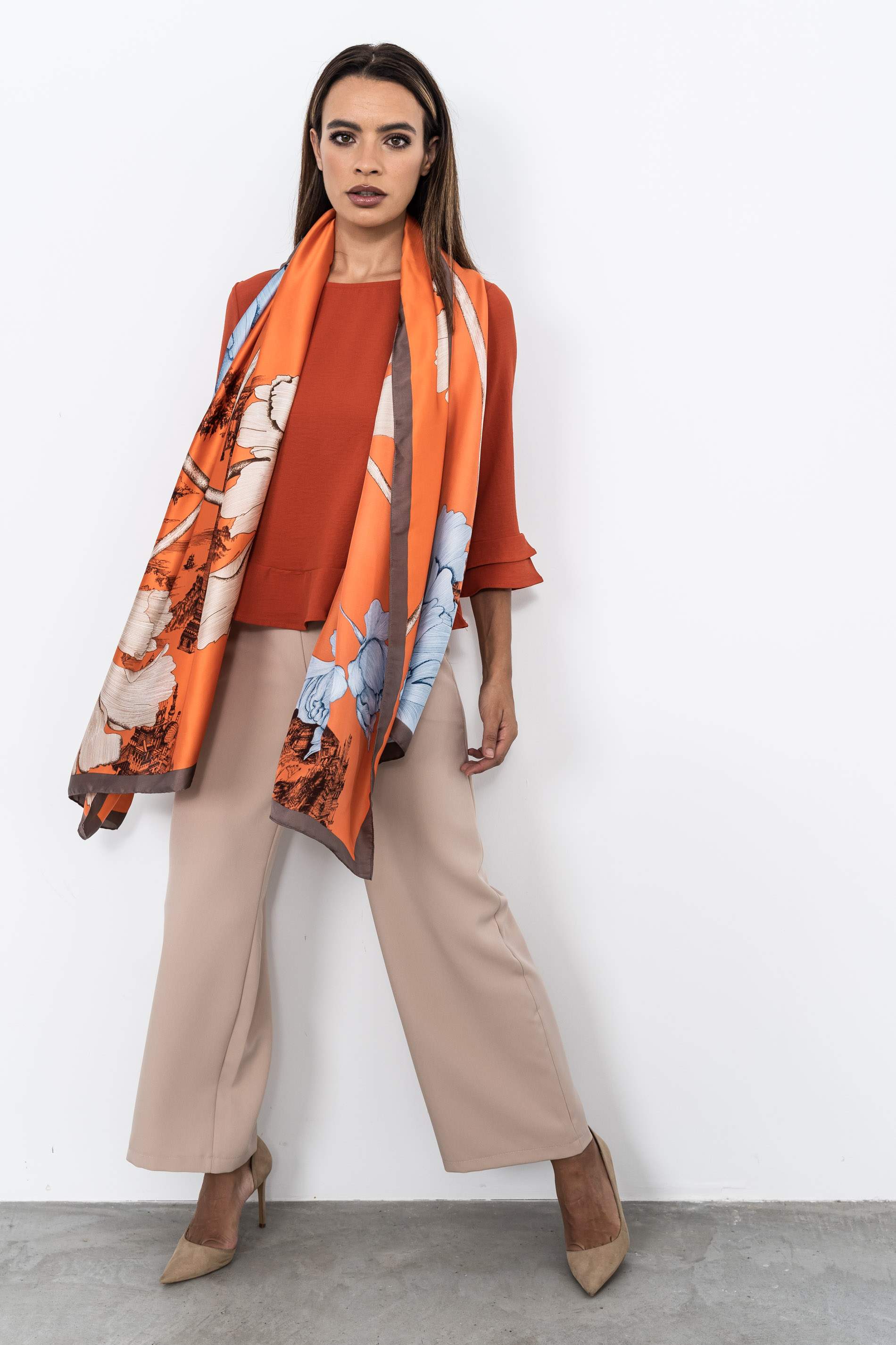 BLUSA VOLANTE BAJO MANGA FRANCESA CALDERA