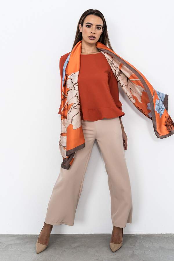 BLUSA VOLANTE BAJO MANGA FRANCESA CALDERA
