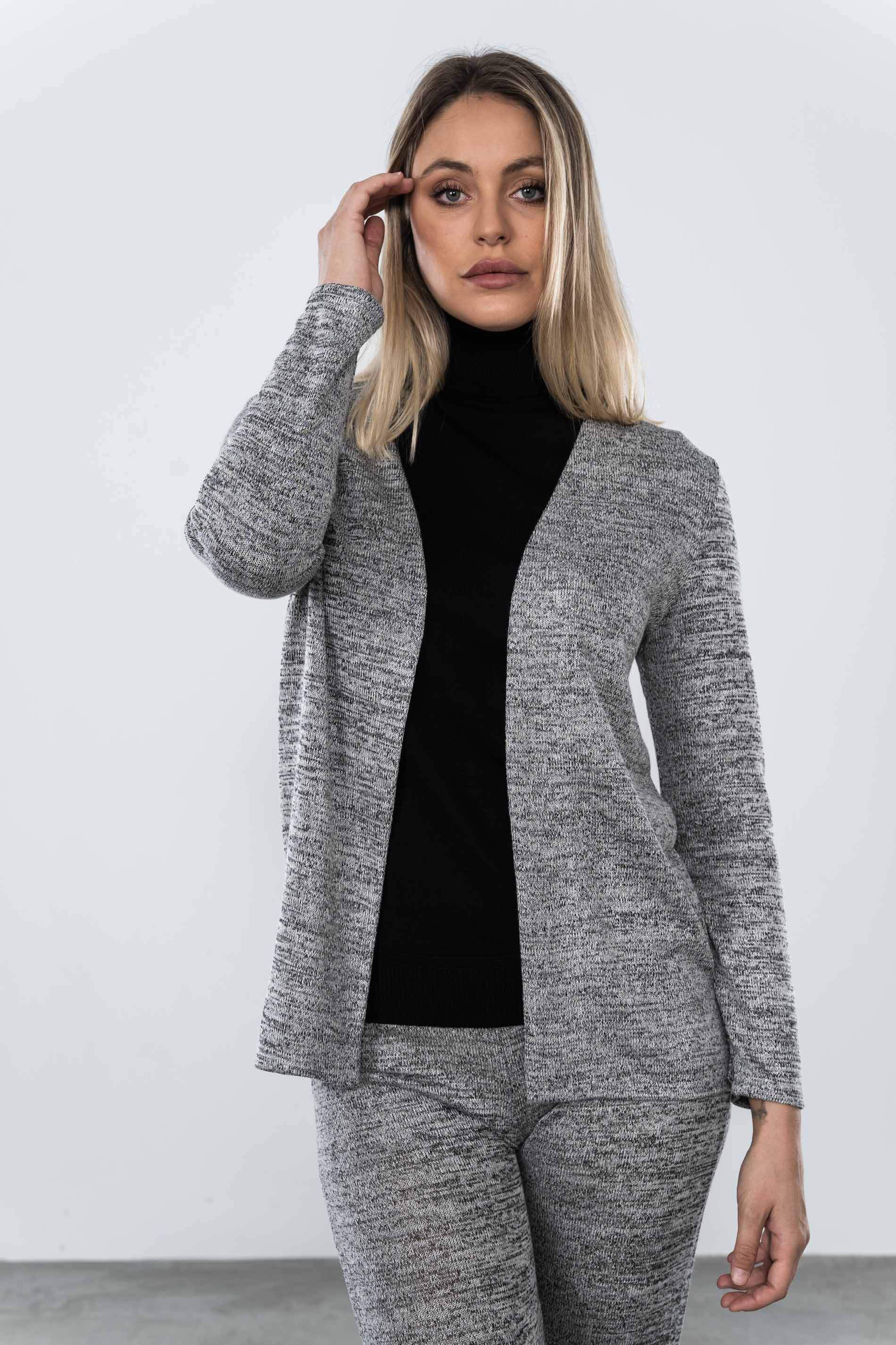 CHAQUETA PUNTO MEZCLA GRIS