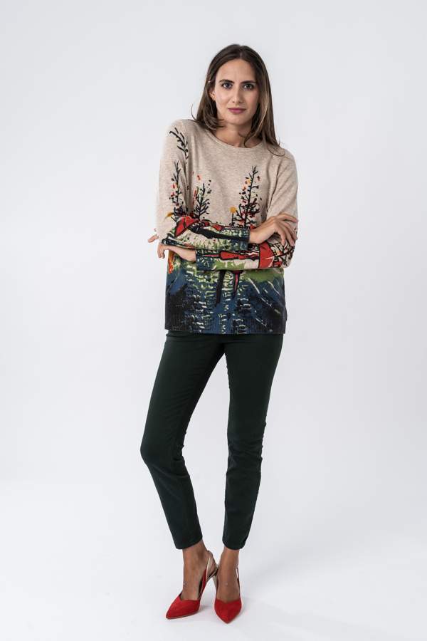 PANTALON GOMA CINTURA SATEN BOTELLA
