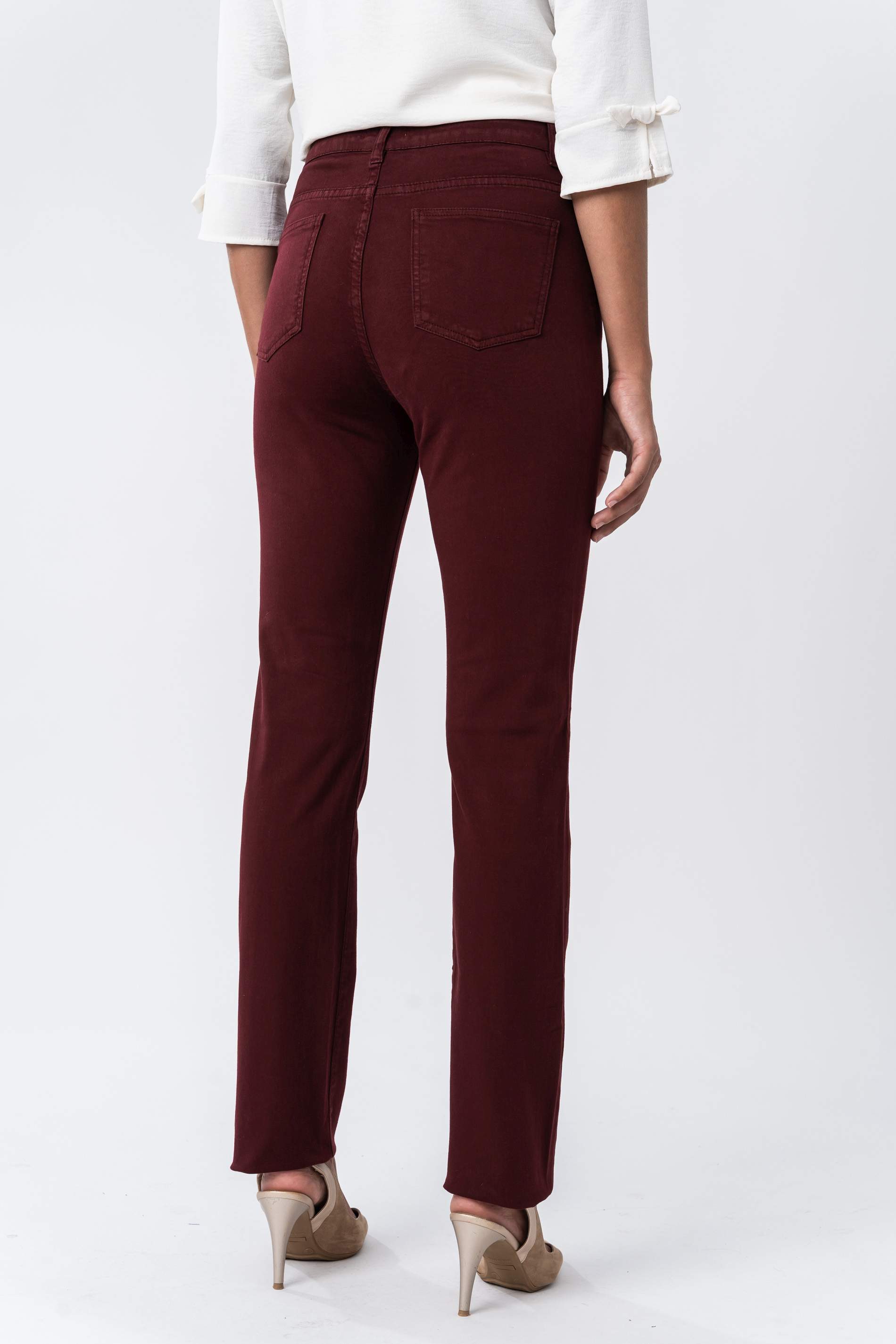 PANTALON 5 BOLSILLO RECTO BURDEOS