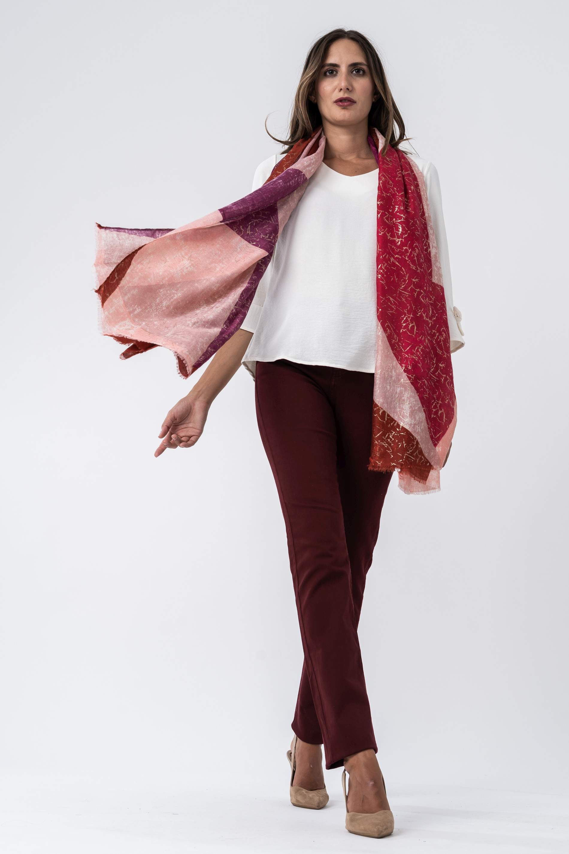 PANTALON 5 BOLSILLO RECTO BURDEOS