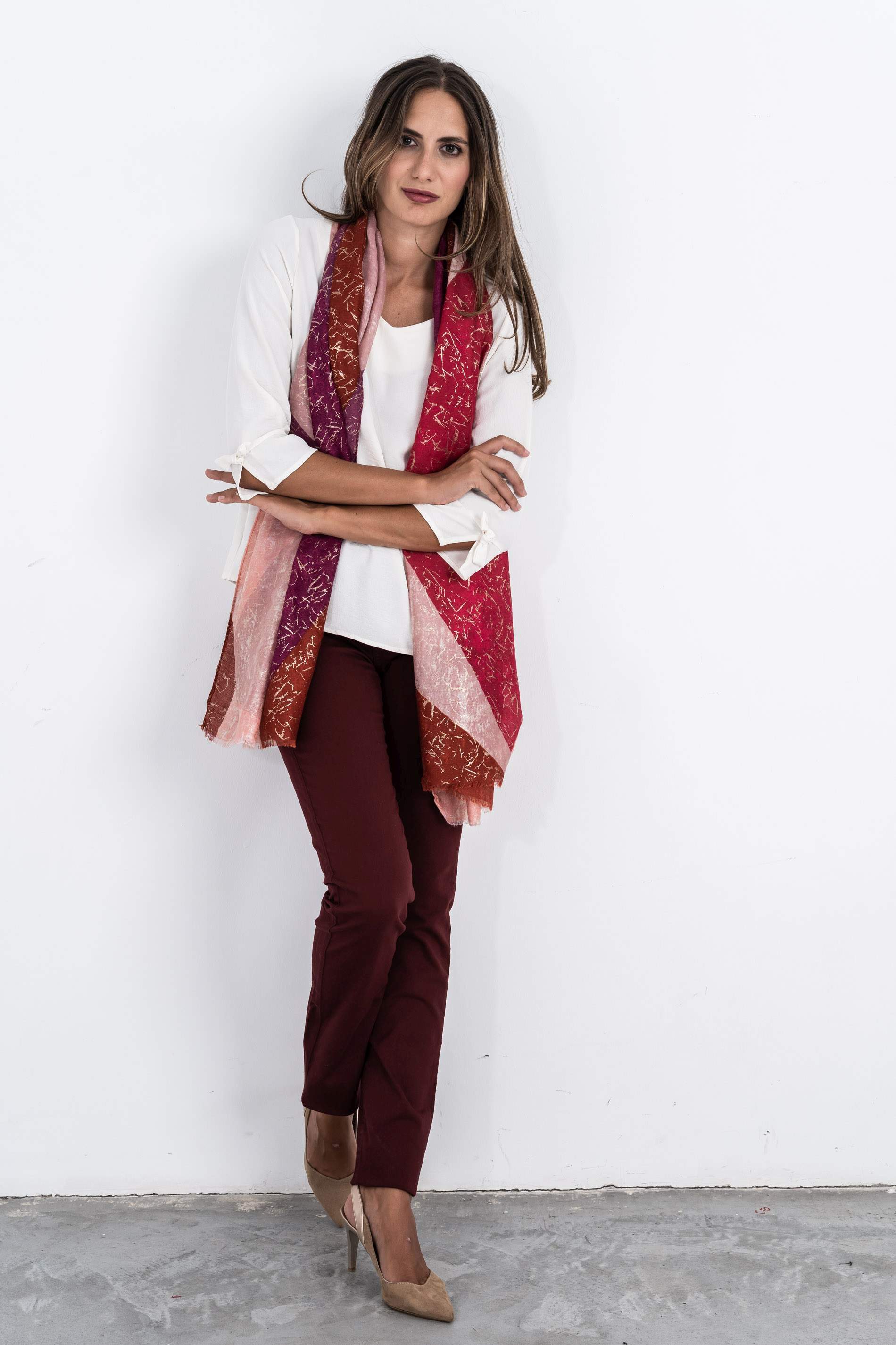 PANTALON 5 BOLSILLO RECTO BURDEOS