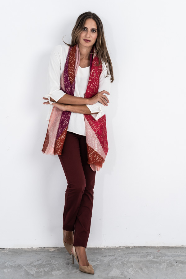 PANTALON 5 BOLSILLO RECTO BURDEOS