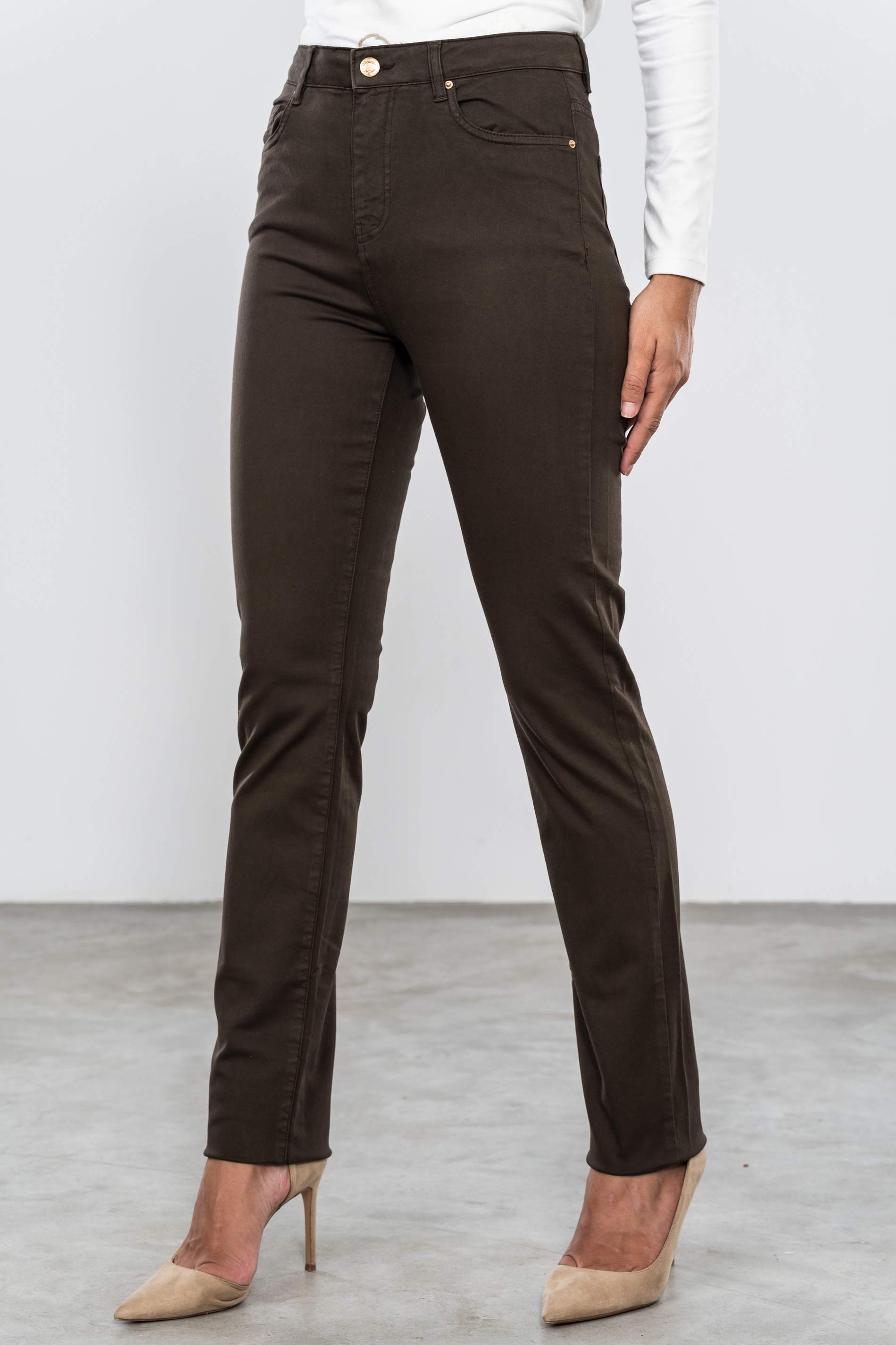 PANTALON 5 BOLSILLOS RECTO MARRON