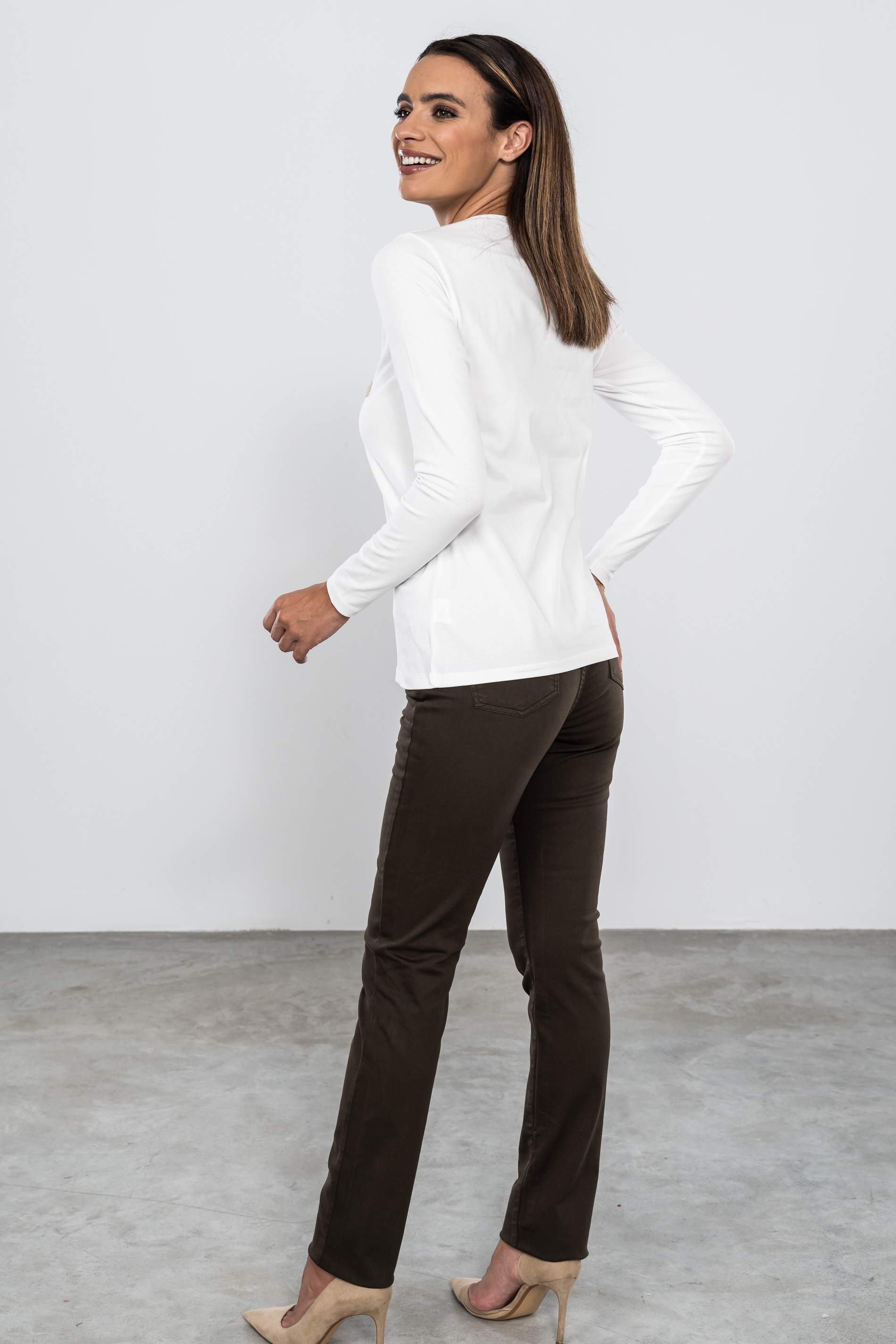 PANTALON 5 BOLSILLOS RECTO MARRON