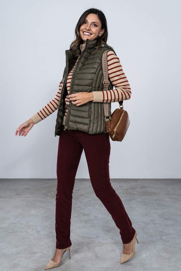 PANTALON PANA RECTO 5 BOL BURDEOS