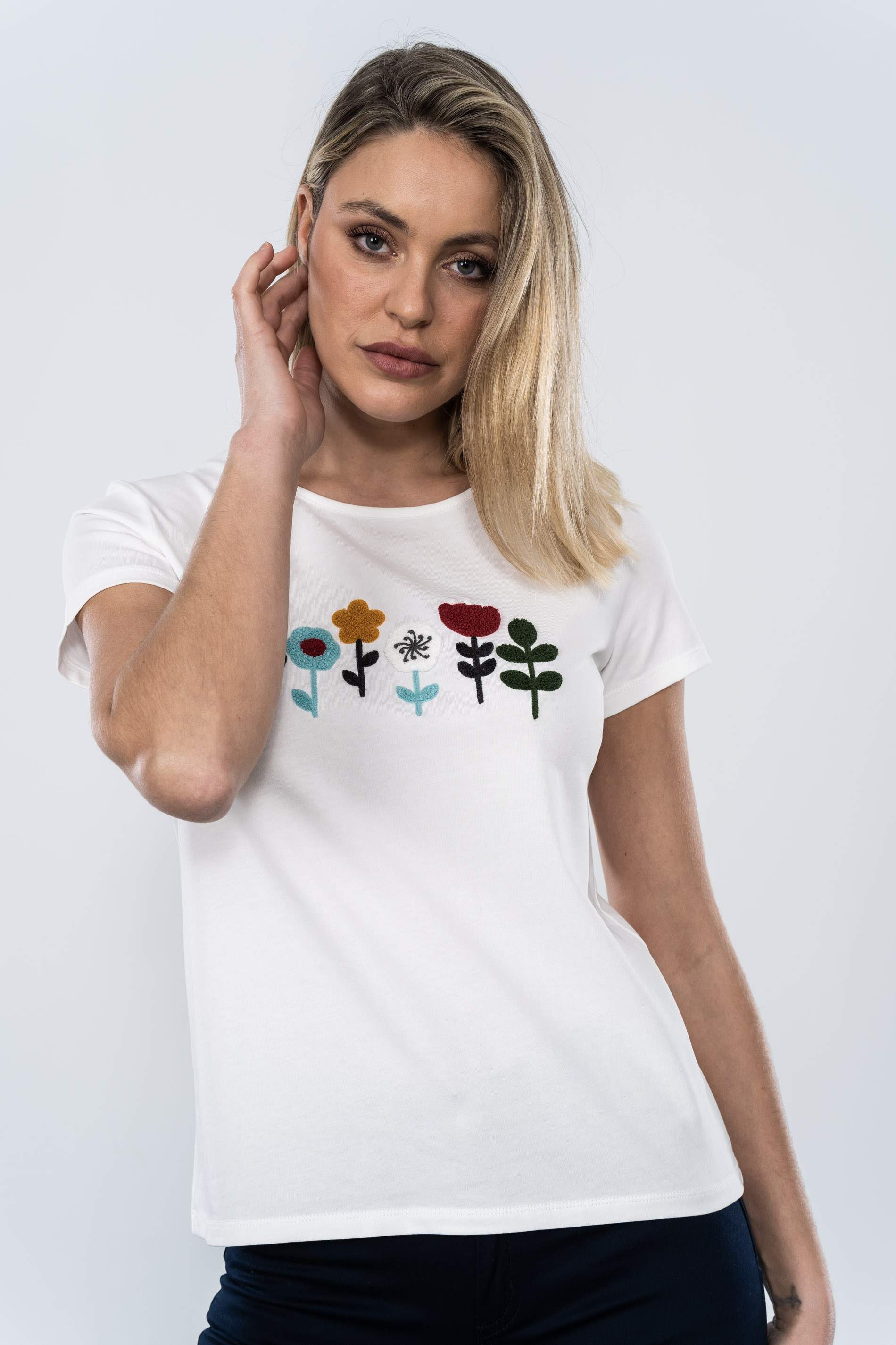 CAMISETA FLORAL RIZO CRUDO